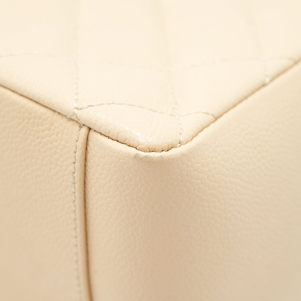 Chanel Grand Shopping Tote Bag Caviar Beige  Serial 16