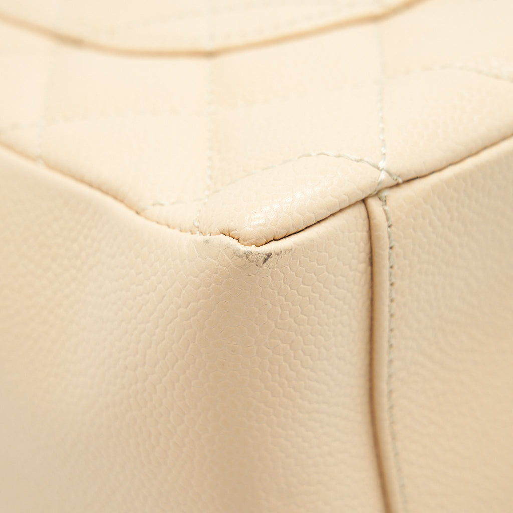 Chanel Grand Shopping Tote Bag Caviar Beige  Serial 16