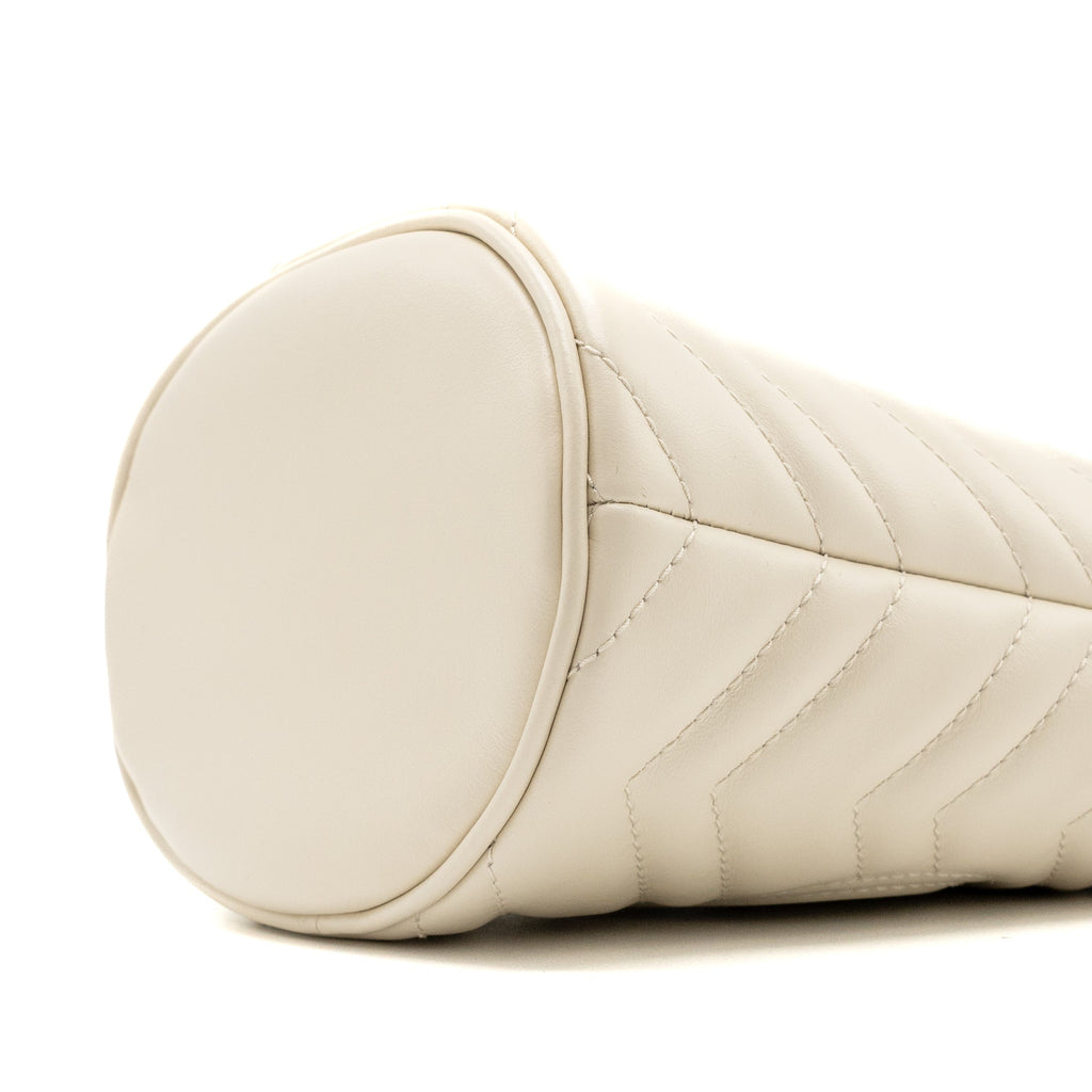 Gucci GG Marmont Mini Bucket Bag calfskin White