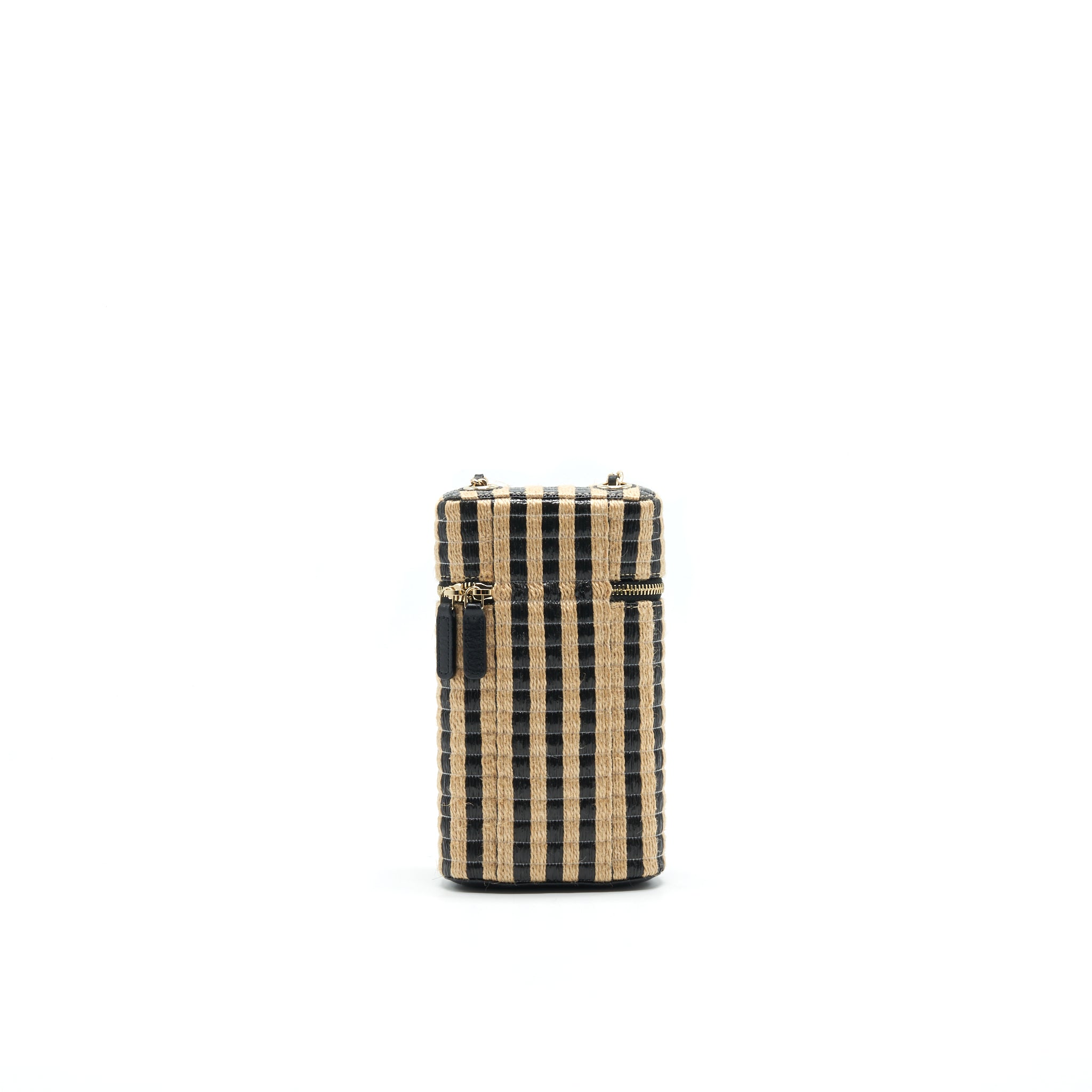 CHANEL VANITY PHONE HOLDER WITH CHAIN BLACK & BEIGE