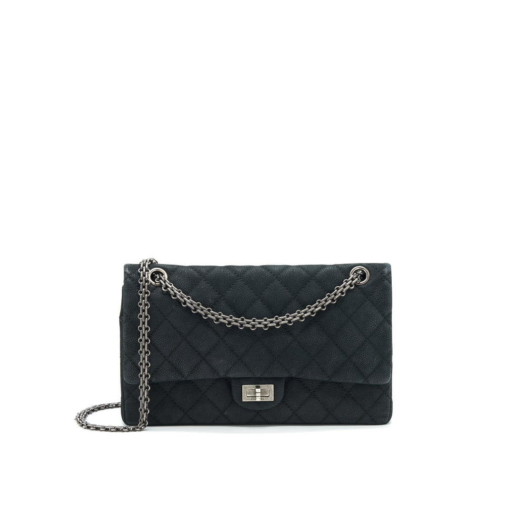 CHANEL 2.55 226 REISSUE BAG IN CAVIAR BLACK