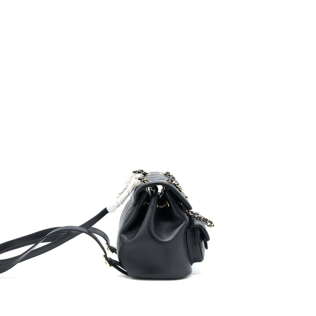 Chanel 23C Duma Mini Backpack Calfskin Black L (Microchip)
