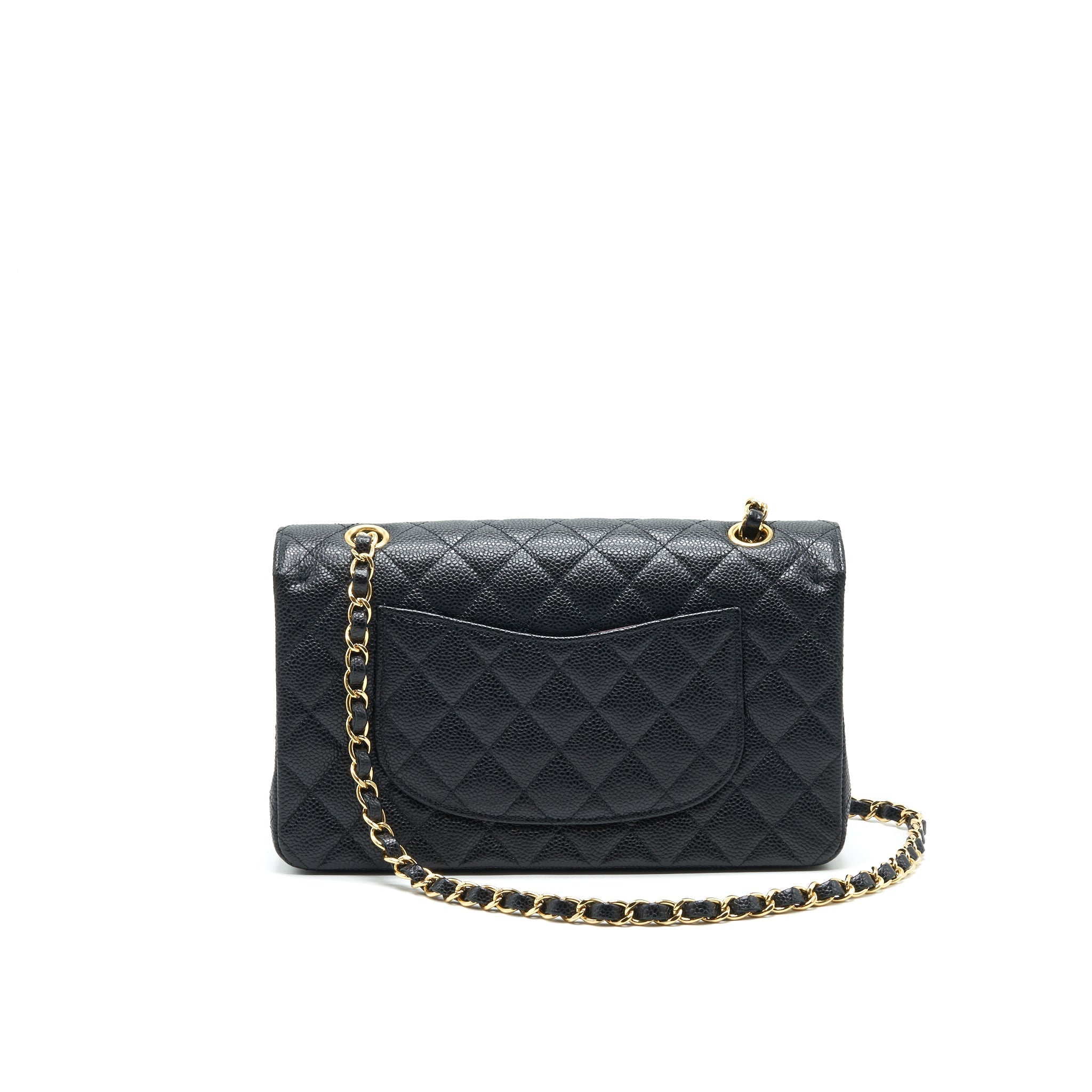 CHANEL MEDIUM CLASSIC DOUBLE FLAP BAG CAVIAR BLACK