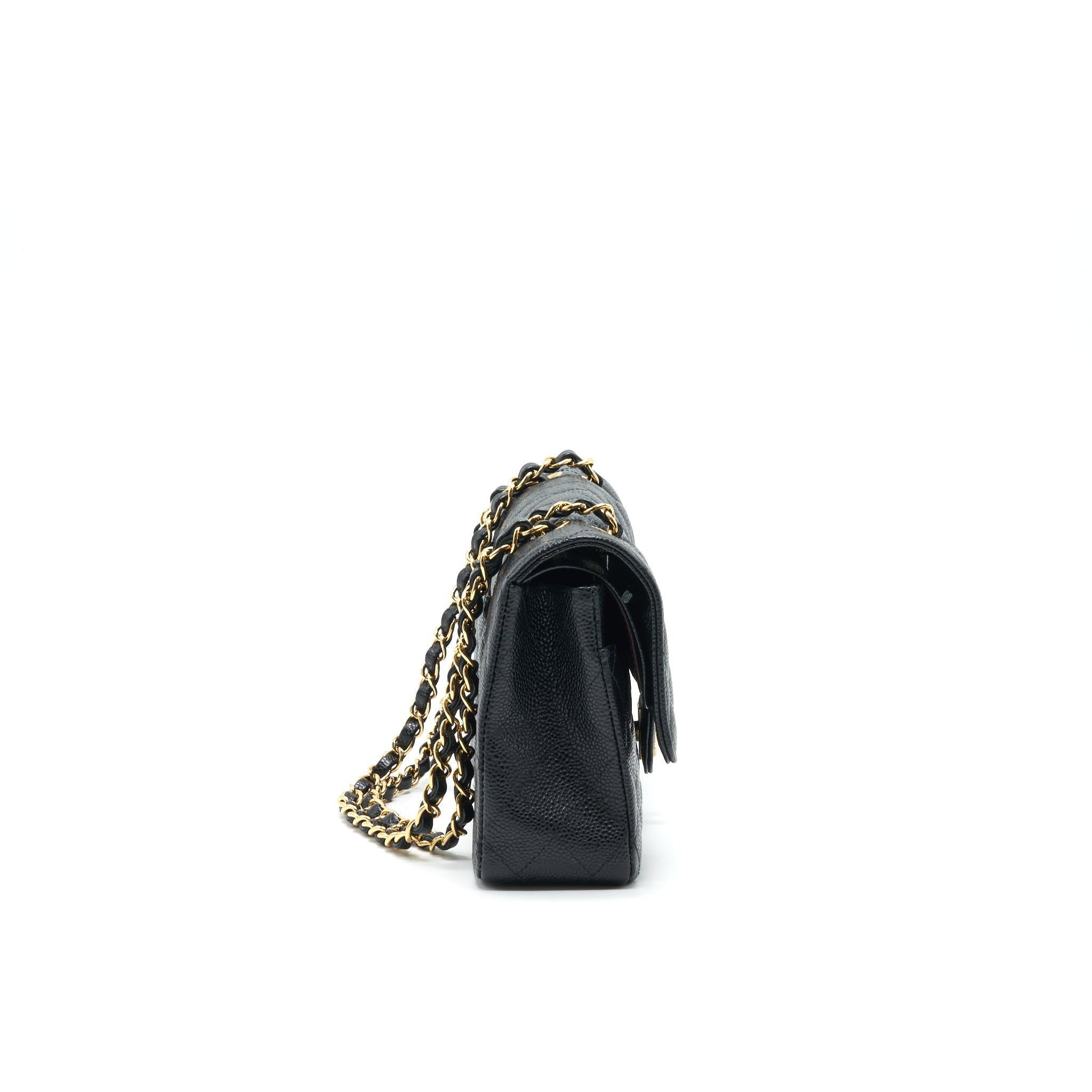 CHANEL MEDIUM CLASSIC DOUBLE FLAP BAG CAVIAR BLACK