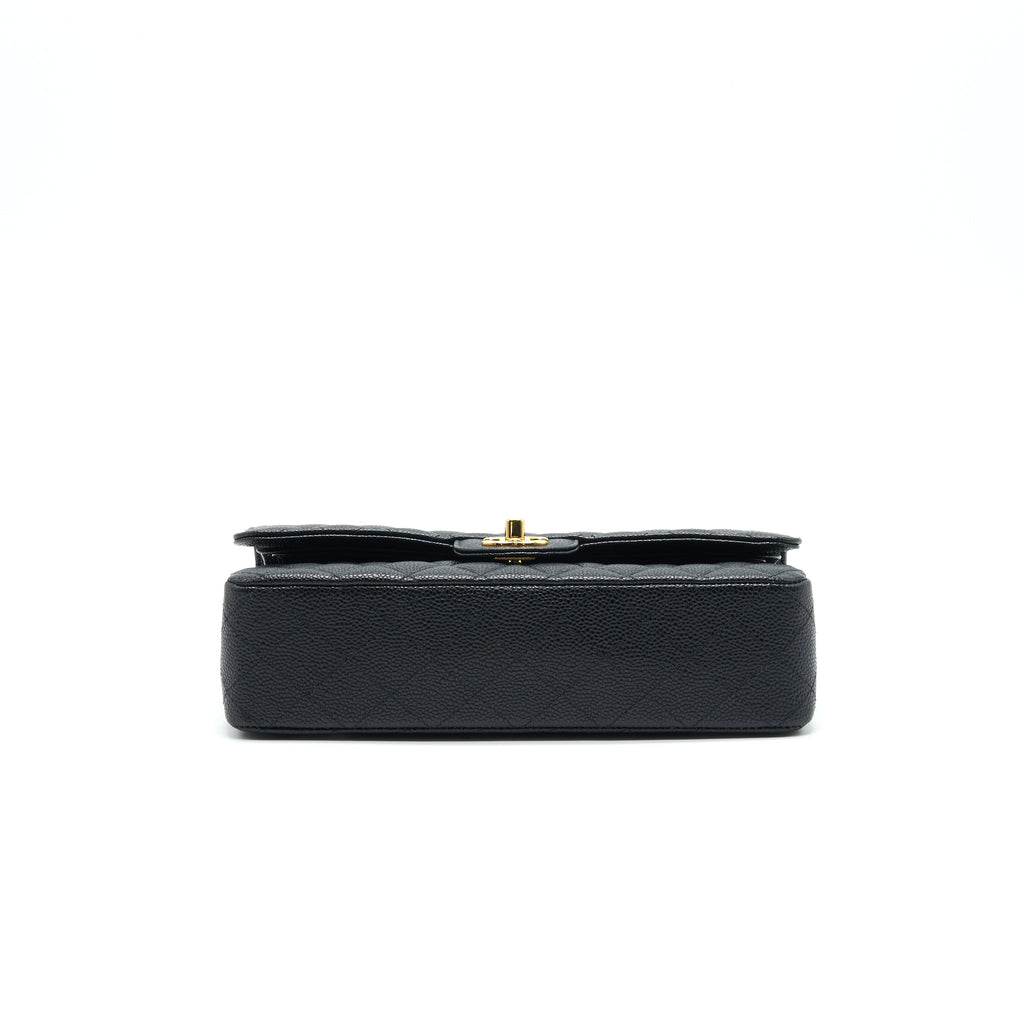 CHANEL MEDIUM CLASSIC DOUBLE FLAP BAG CAVIAR BLACK