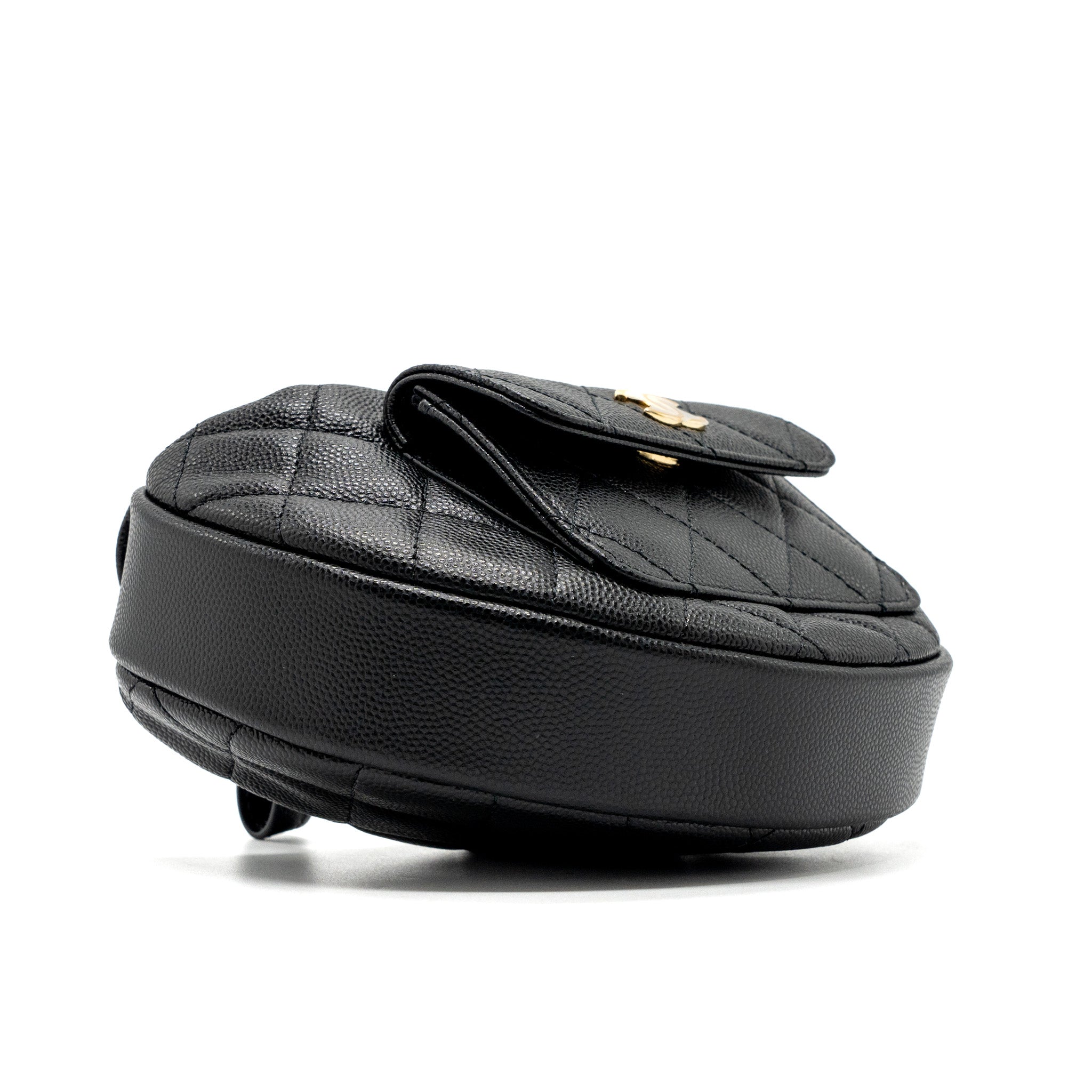 Chanel 23B round clutch caviar black  (microchip)