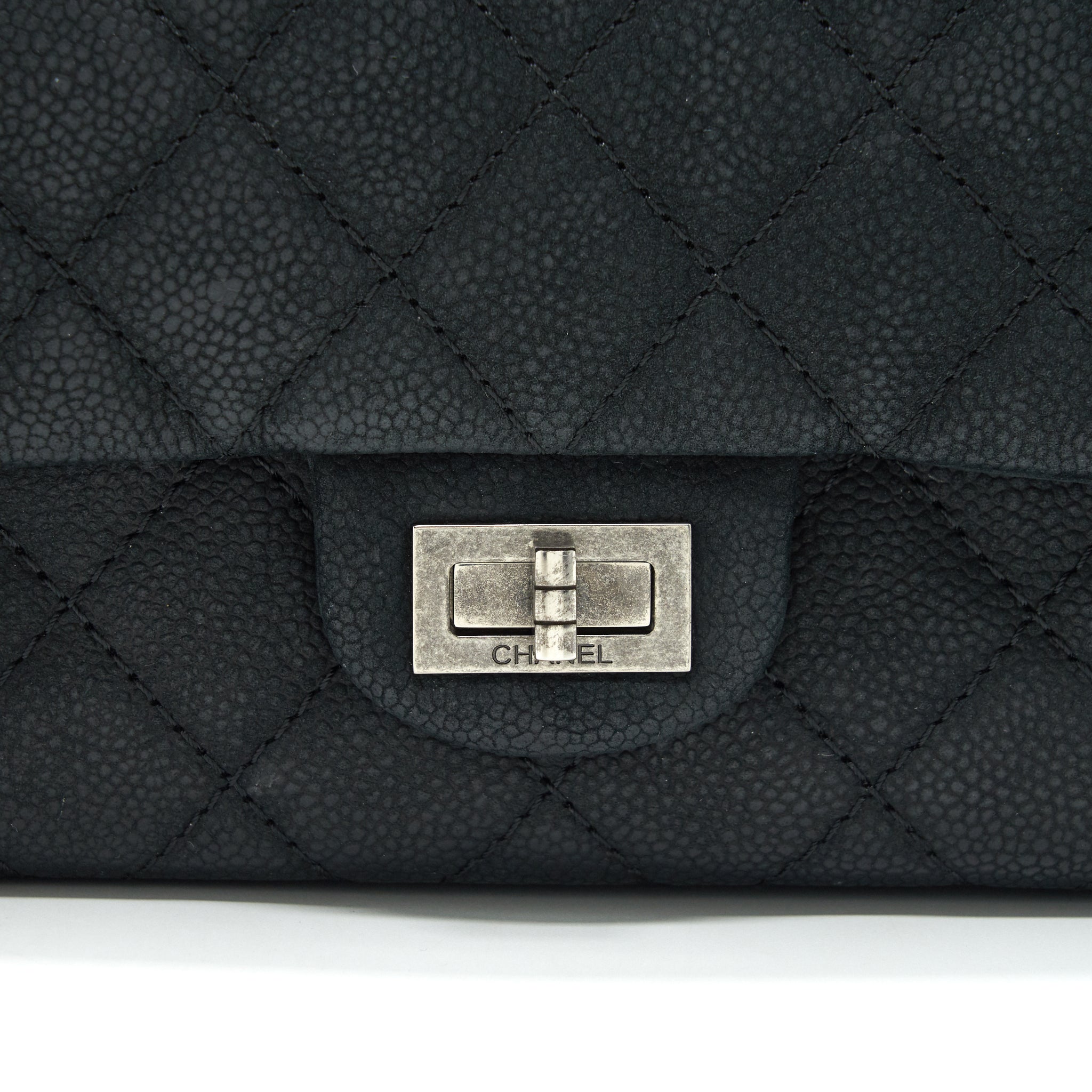 CHANEL 2.55 226 REISSUE BAG IN CAVIAR BLACK