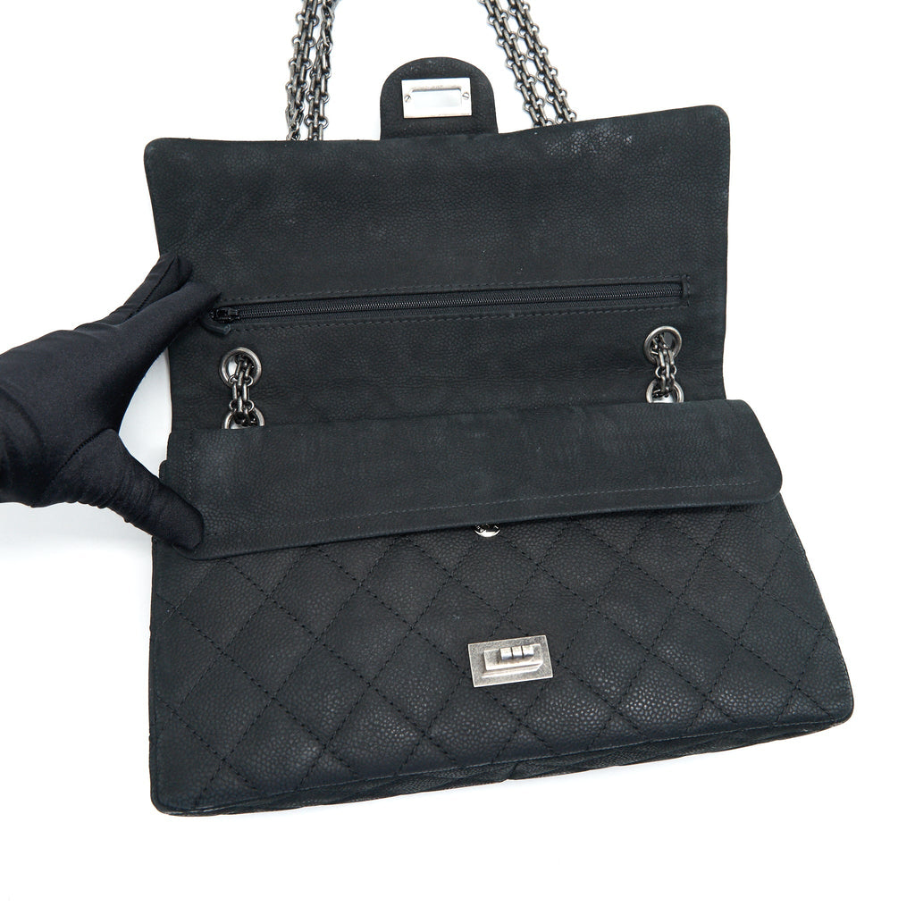 CHANEL 2.55 226 REISSUE BAG IN CAVIAR BLACK