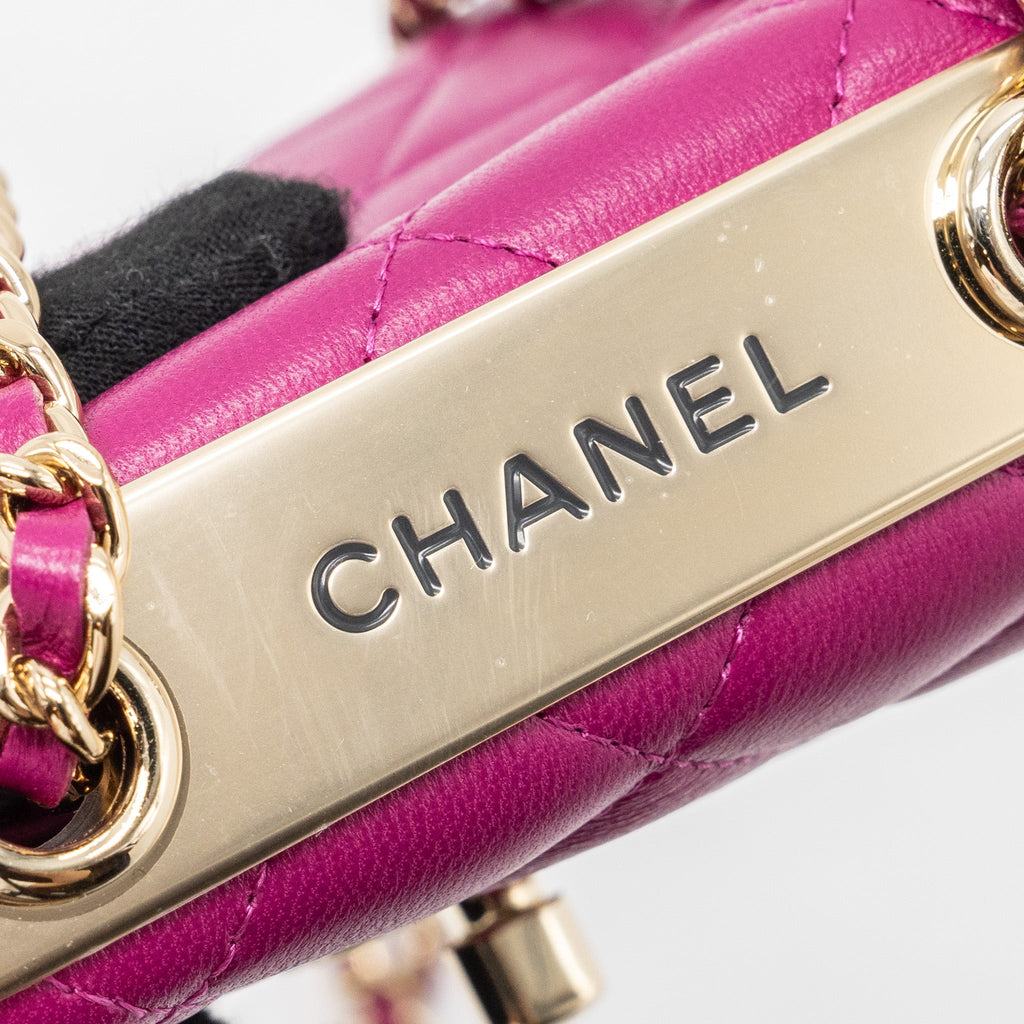 Chanel Mini Trendy CC Clutch Lambskin Pink L