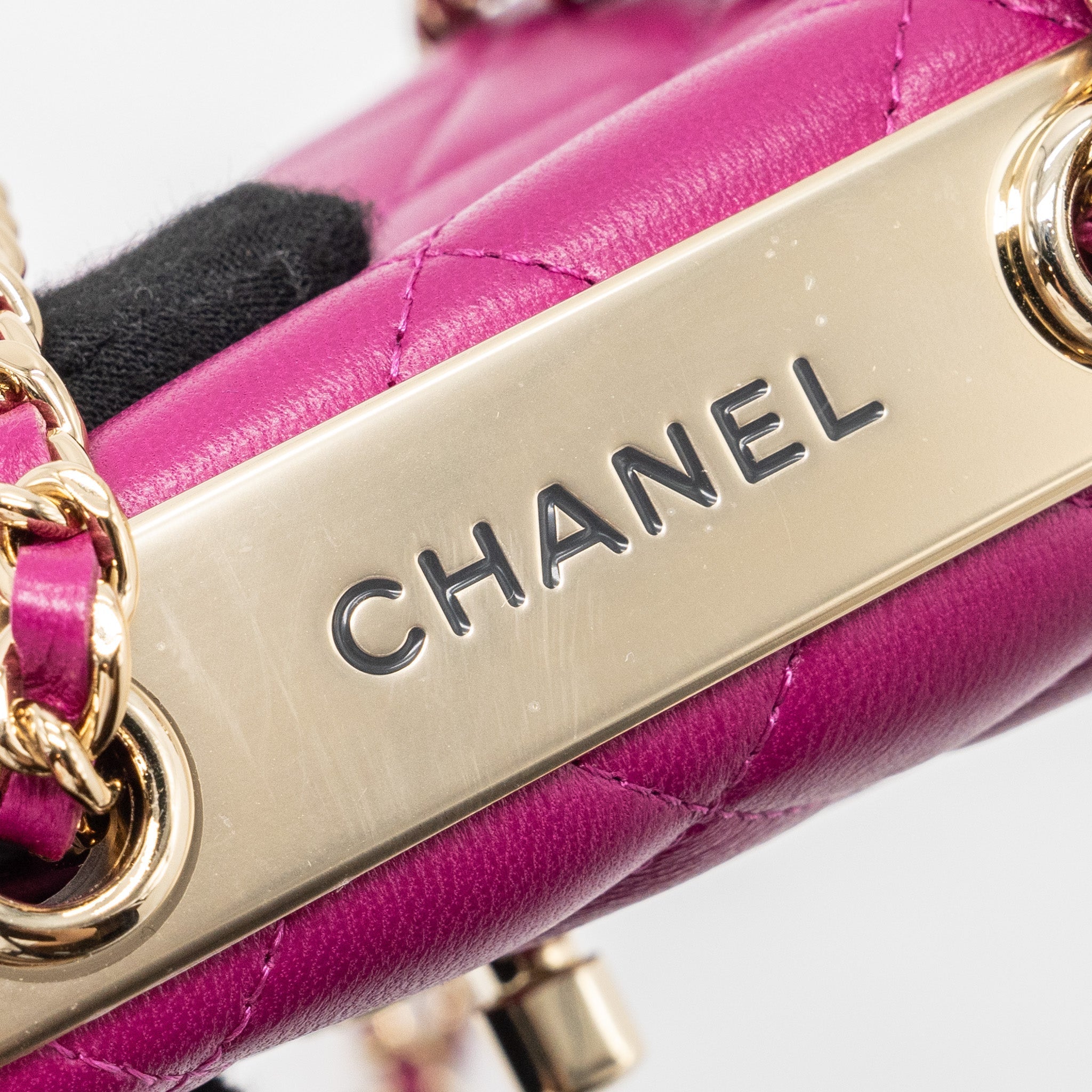 Chanel Mini Trendy CC Clutch Lambskin Pink L