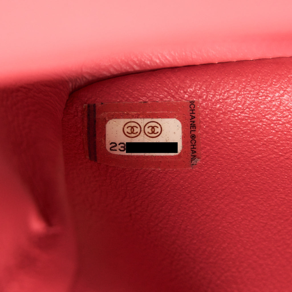 Chanel Mini Rectangular Flap Bag Caviar Coral Pink