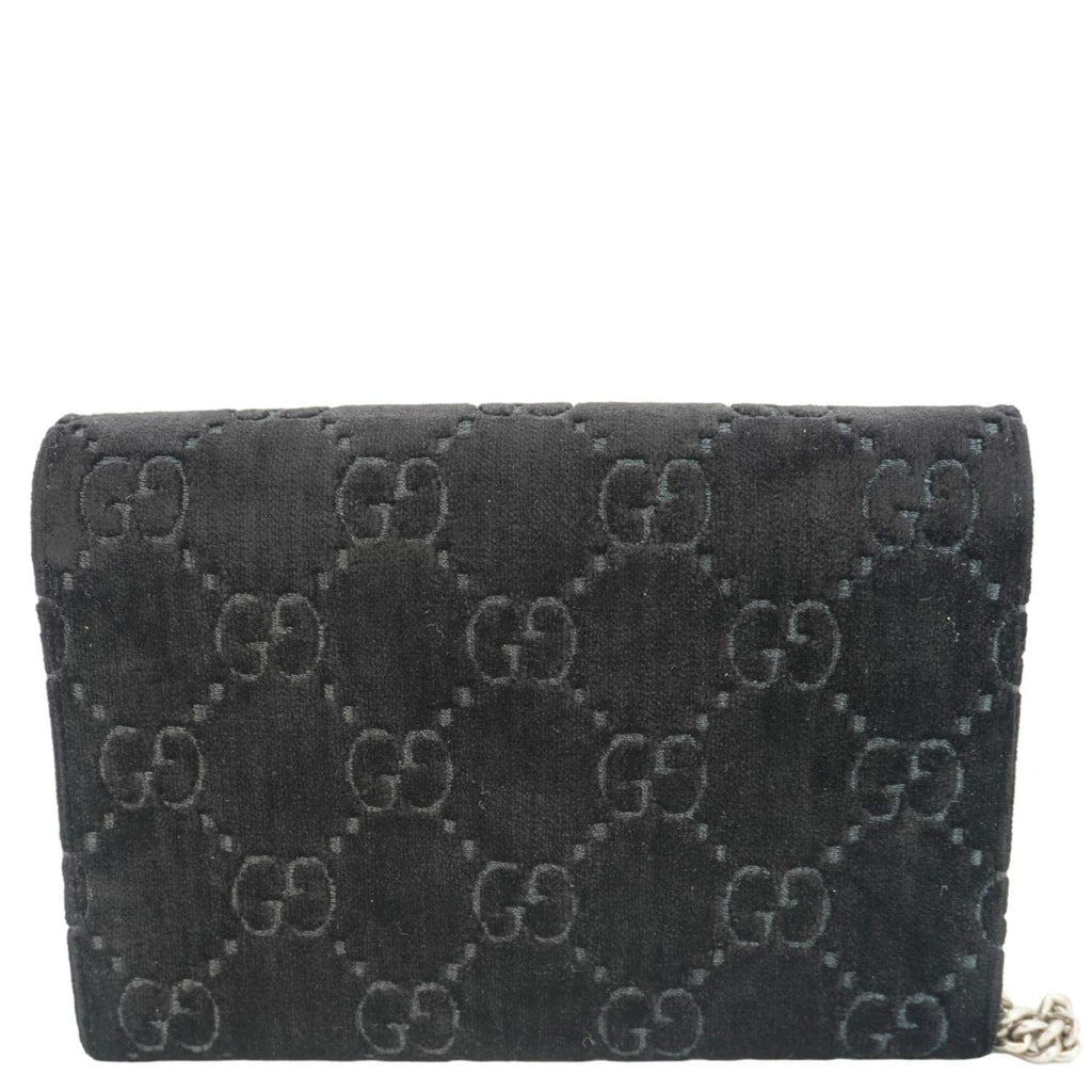 GUCCI Dionysus Mini GG Monogram Velvet Crossbody Bag Black 401231