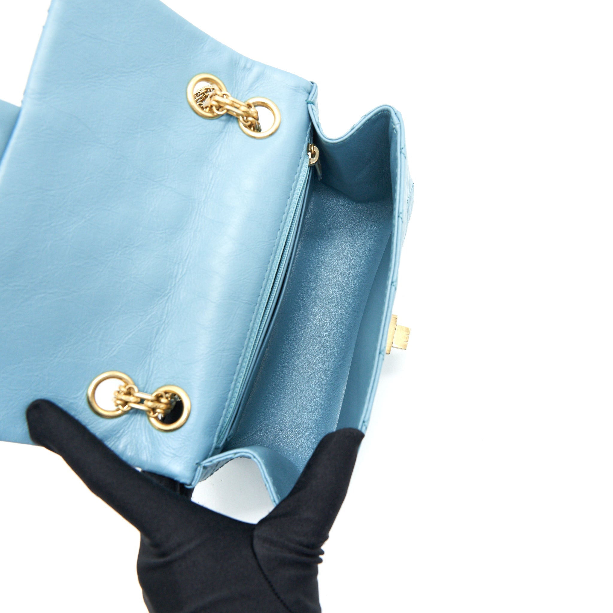CHANEL MINI 2.55 REISSUE HANDBAG BLUE