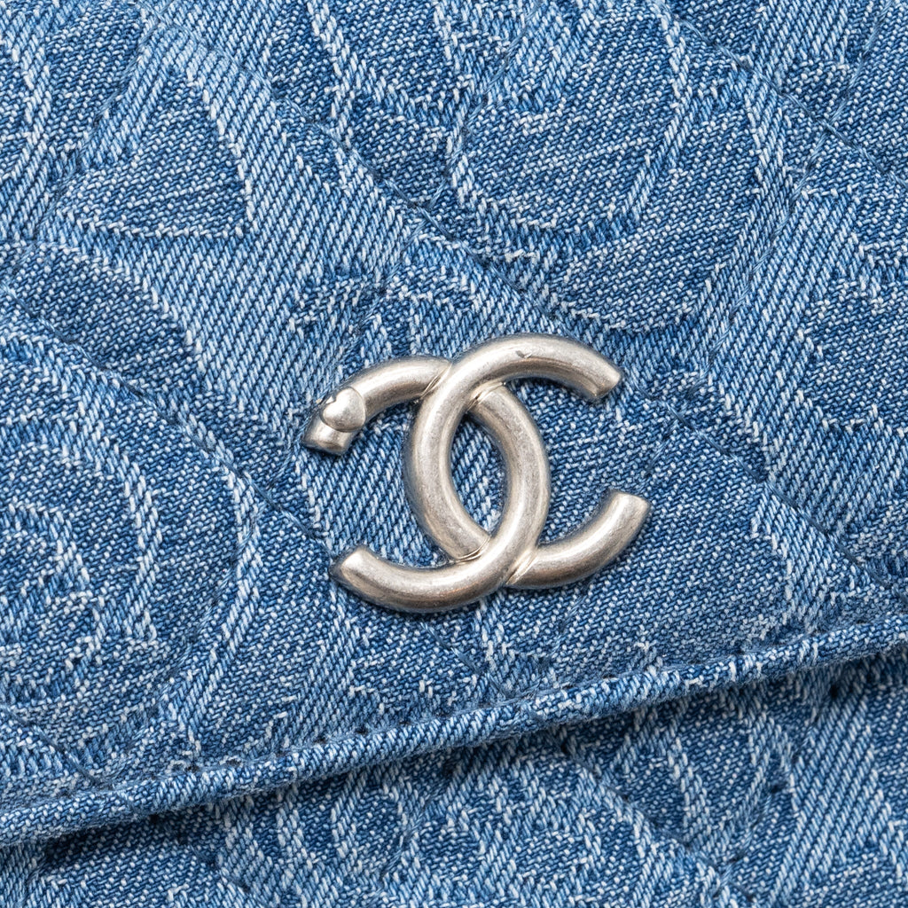 Chanel Coco Love Mini Clutch With Chain Denim Blue (Microchip)