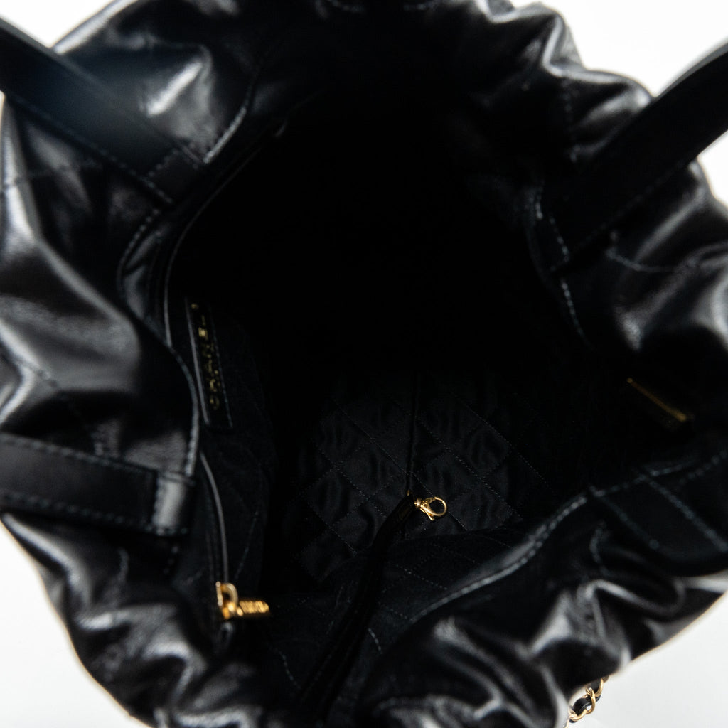 Chanel 22 Backpack Shiny Calfskin Black (Microchip)