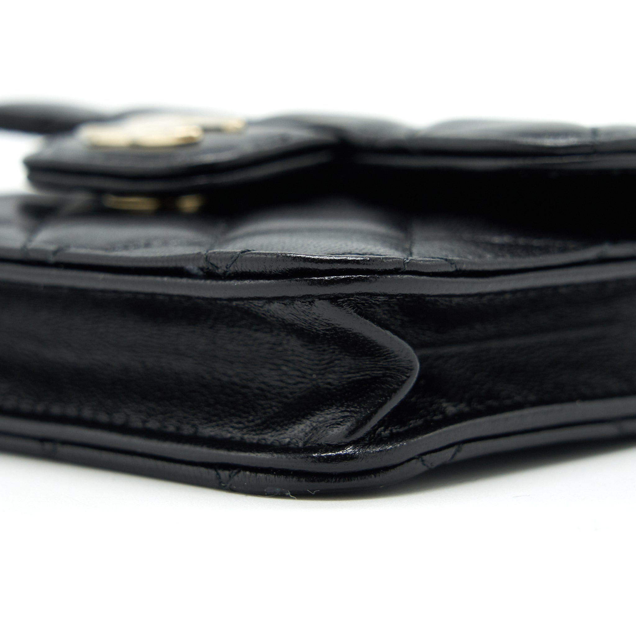 Chanel 21K Flap Coin Purse With Chain Black L