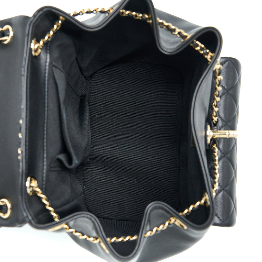 Chanel 23C Large Duma Backpack Calfskin Black L (Microchip)
