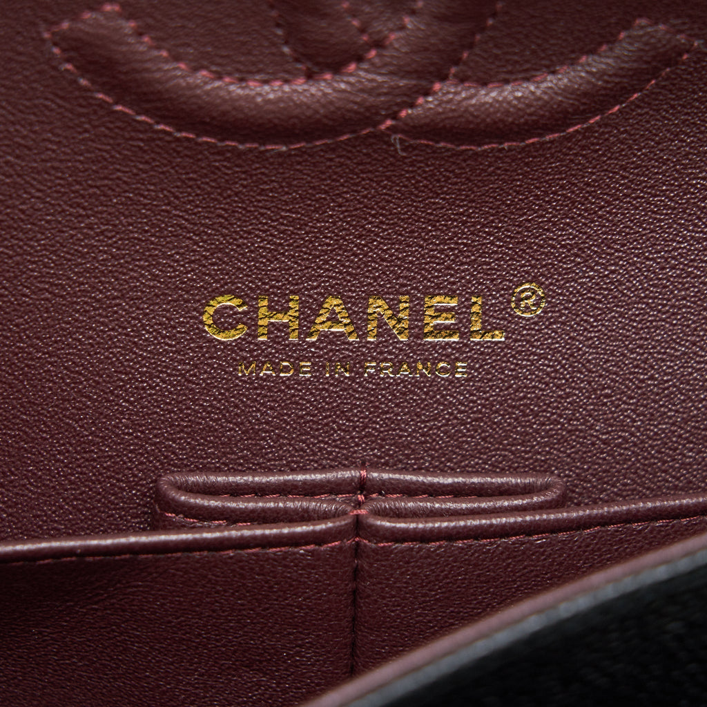 CHANEL MEDIUM CLASSIC DOUBLE FLAP BAG CAVIAR BLACK