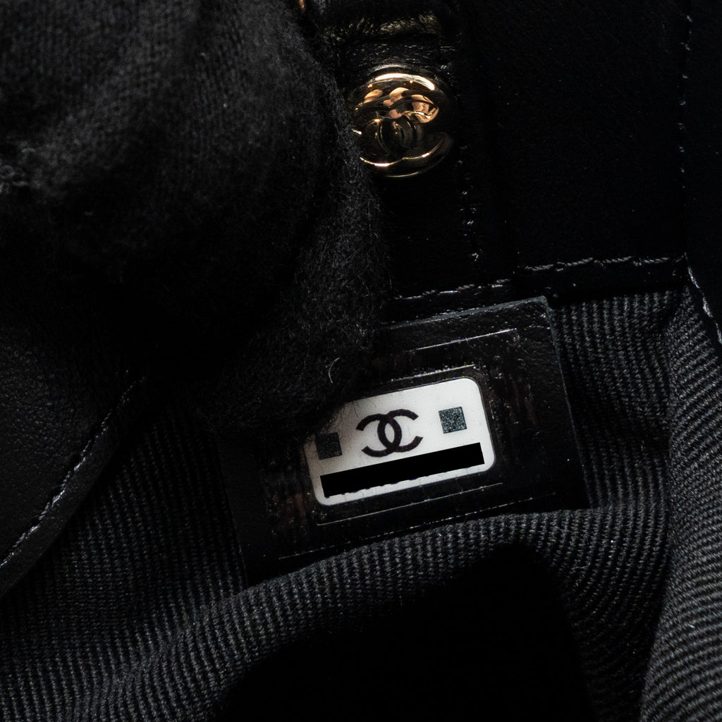 Chanel 24c Mini 31 Clutch With Chain Shiny Calfskin  Black L(Microchip)