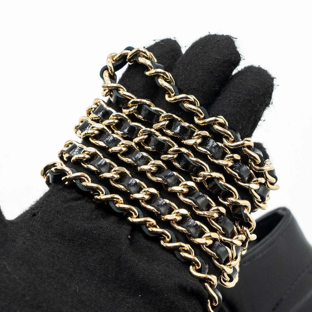 Chanel 24c Mini 31 Clutch With Chain Shiny Calfskin  Black L(Microchip)
