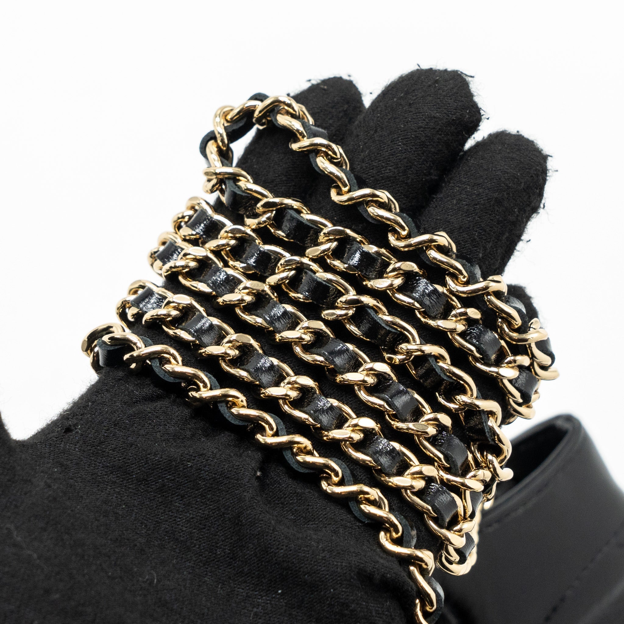 Chanel 24c Mini 31 Clutch With Chain Shiny Calfskin  Black L(Microchip)