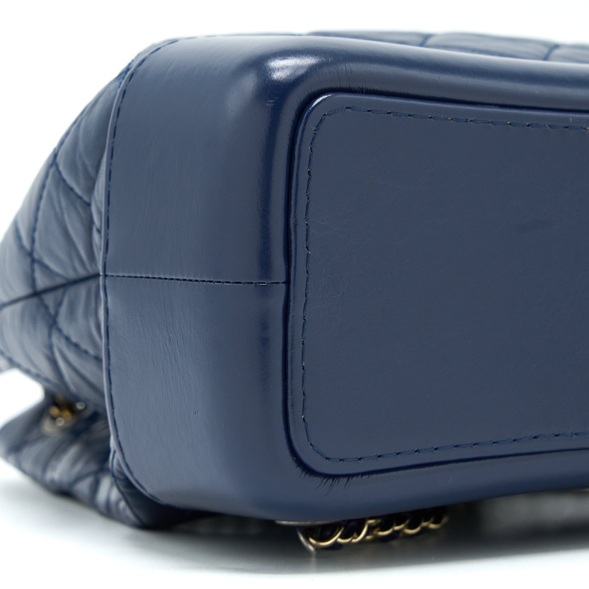 Chanel Small Gabrielle Backpack Calfskin Dark Blue Multicolour Hardware