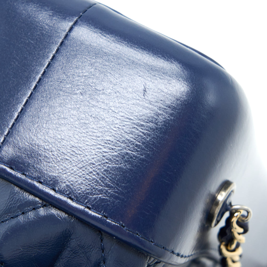 Chanel Small Gabrielle Backpack Calfskin Dark Blue Multicolour Hardware