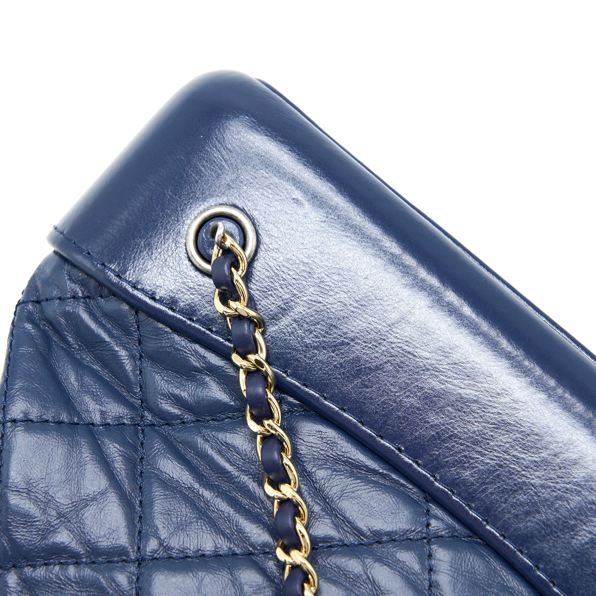 Chanel Small Gabrielle Backpack Calfskin Dark Blue Multicolour Hardware