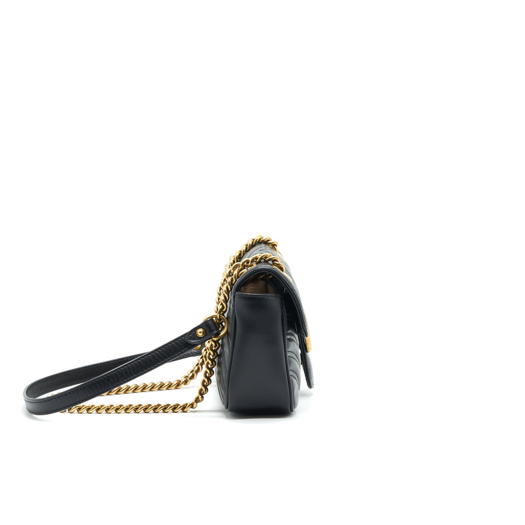 GUCCI GG MARMONT MINI BAG BLACK WITH