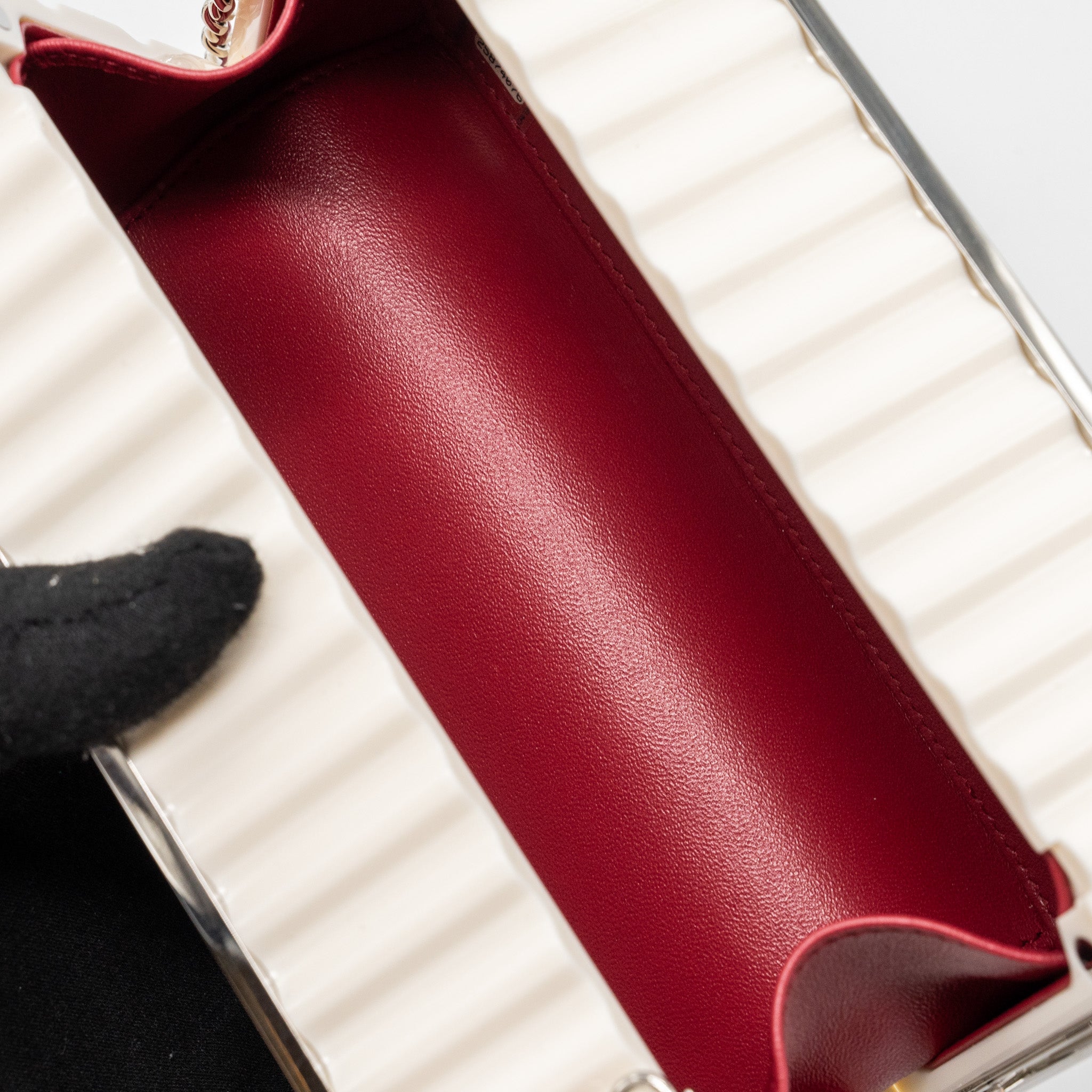 Chanel Paris-Hamburg runway container clutch bag white / black / red