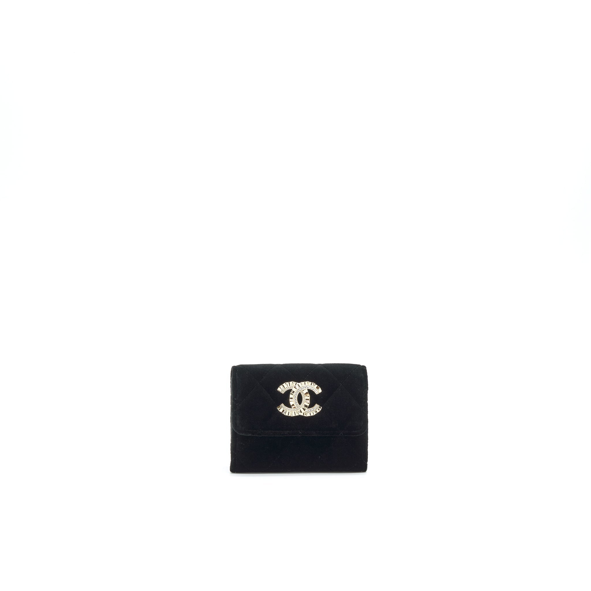 Chanel 21A velvet CC Crystal Logo  Holder