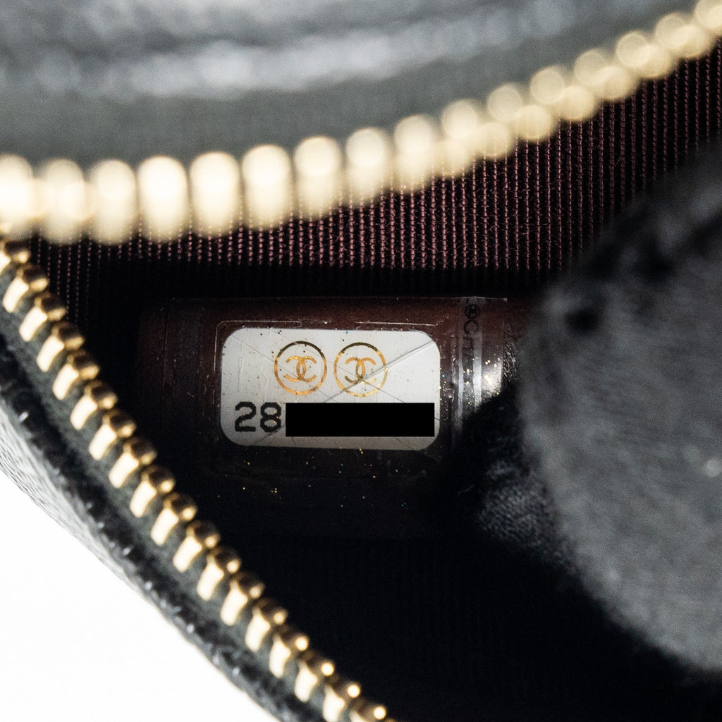 Chanel Round Clutch with Chain Caviar Black L