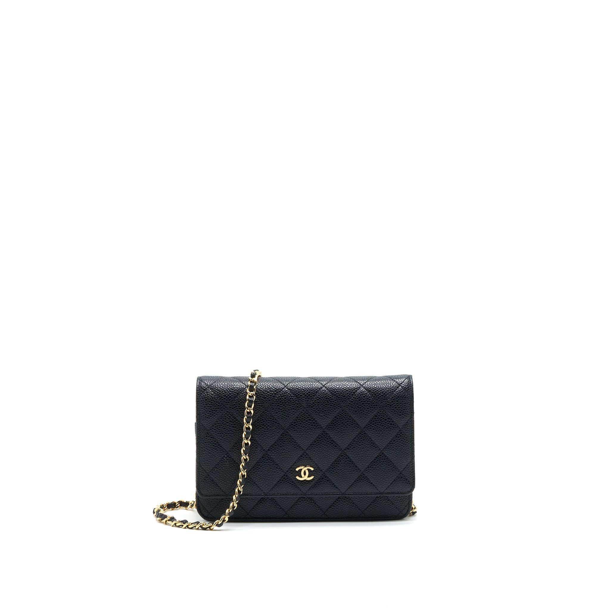 Chanel Caviar Wallet On Chain Black