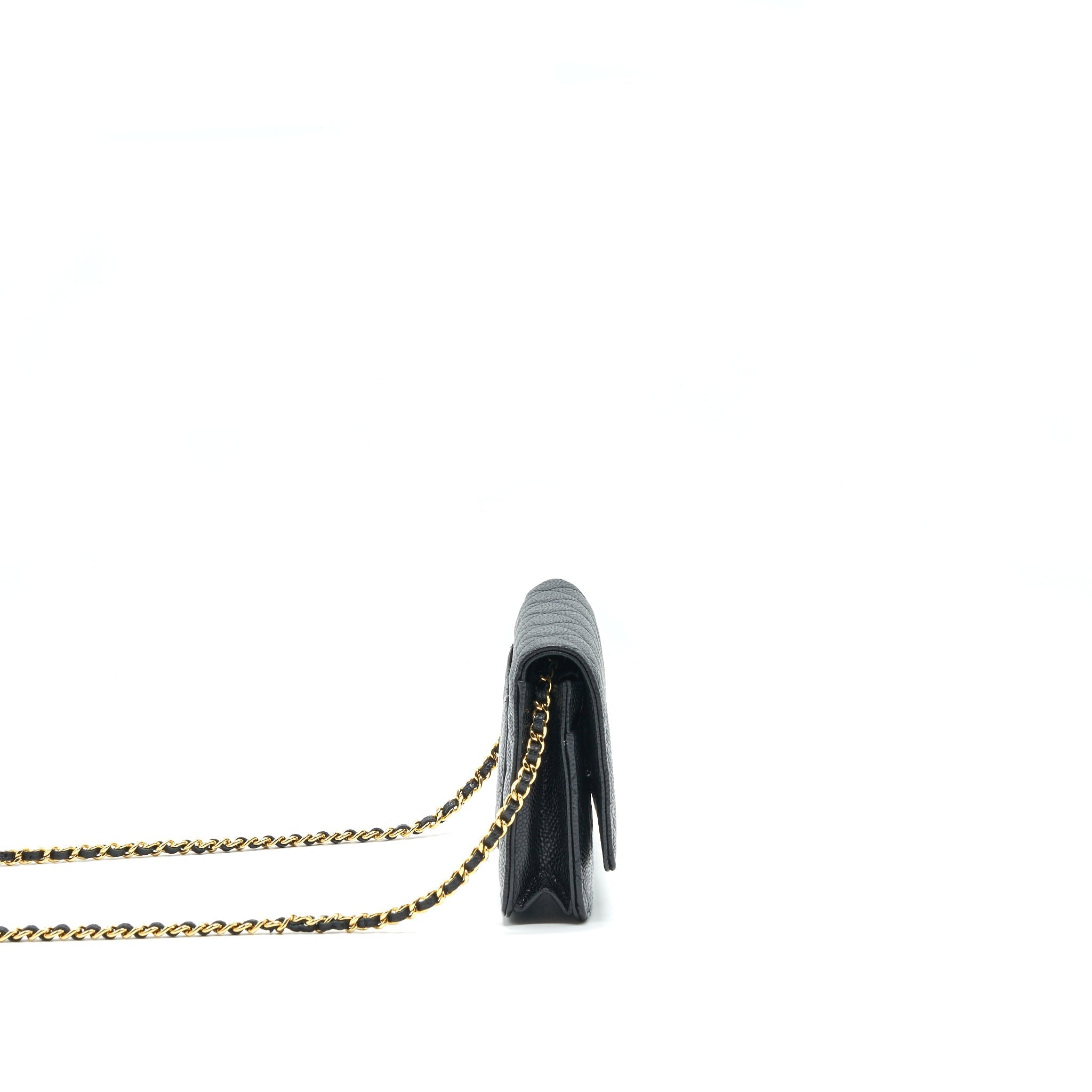 Chanel Caviar Wallet On Chain Black