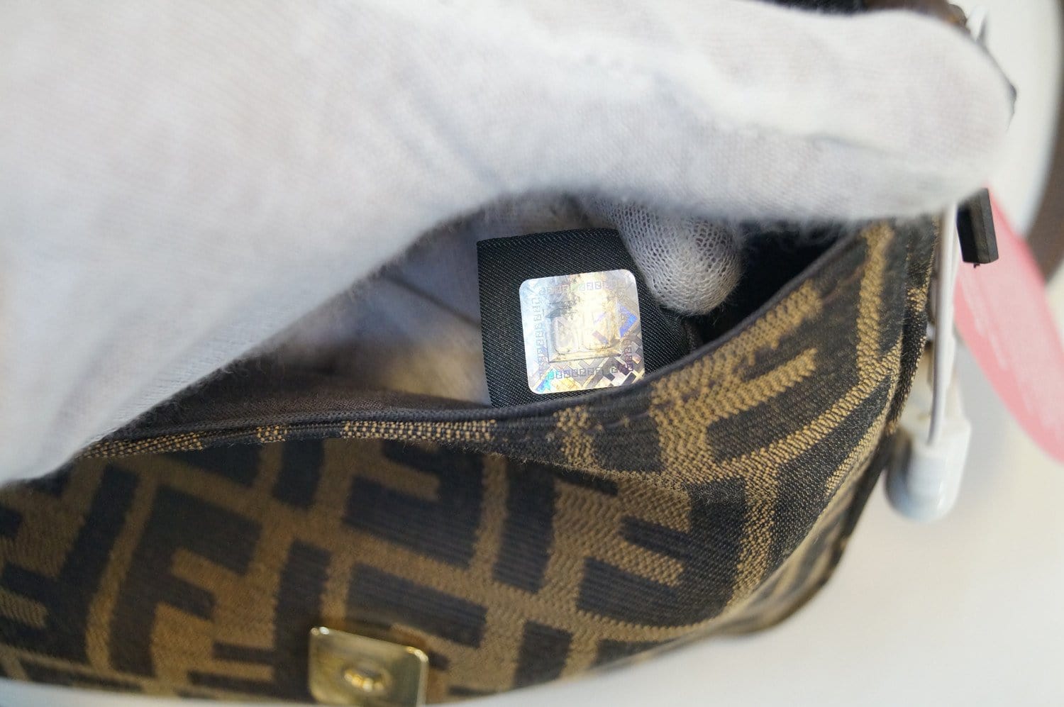 Fendi Zucca Canvas Leather Brown Black Messenger Bag