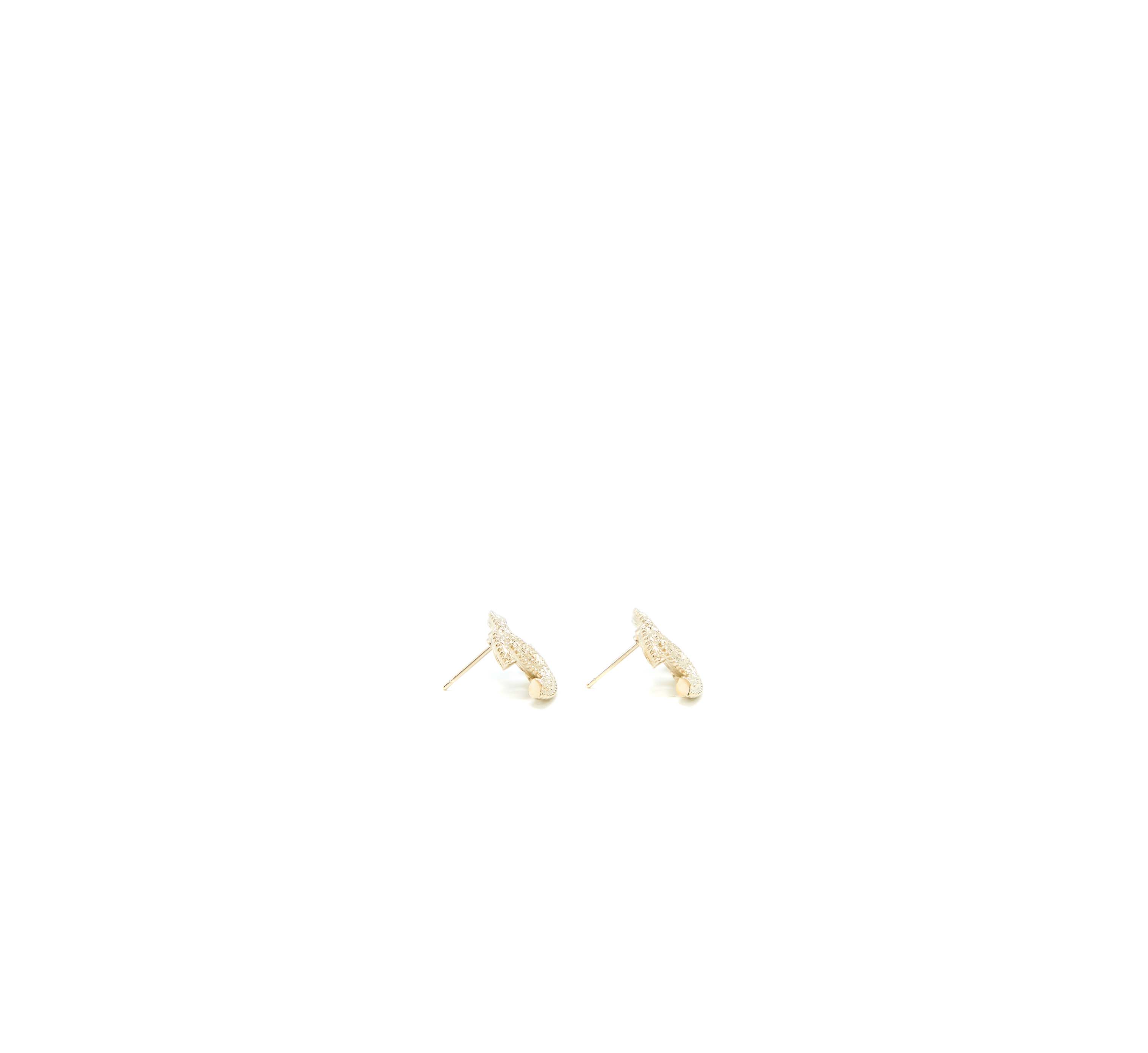 Chanel 22K Small CC Logo Earrings Light Gold Tone