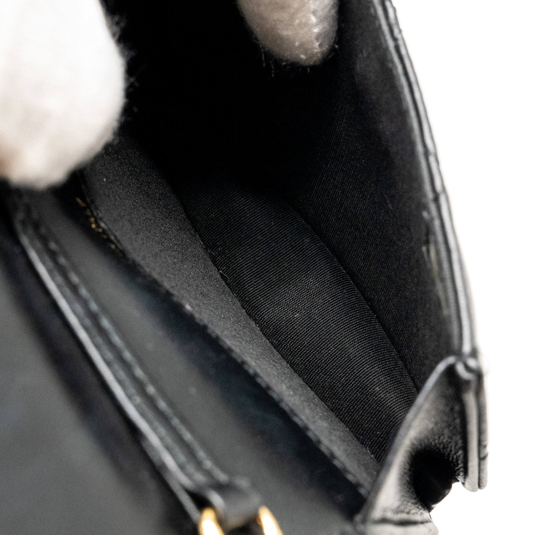 Chanel Zirconium Flap Clutch/ Holder with Chain Lambskin Black