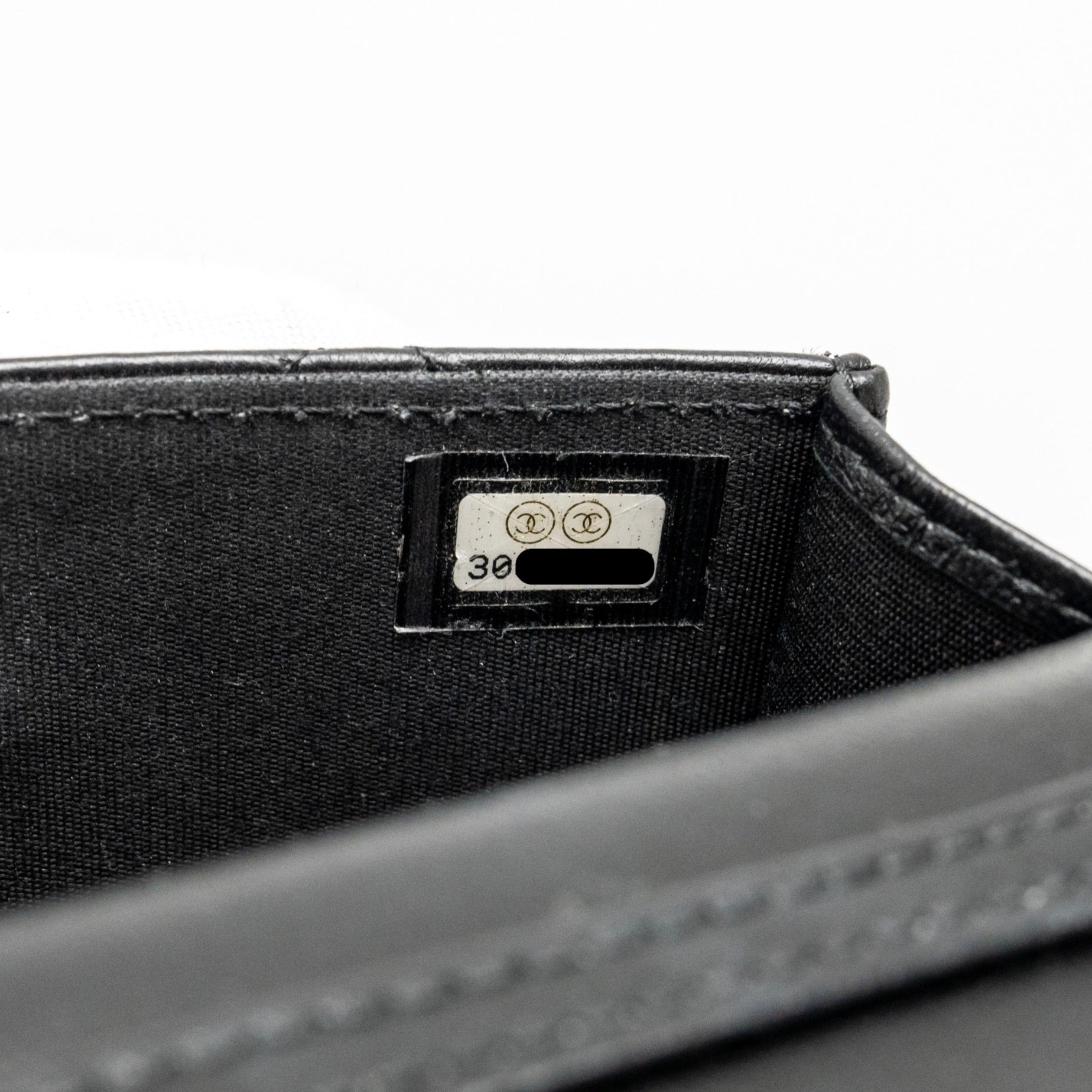 Chanel Zirconium Flap Clutch/ Holder with Chain Lambskin Black