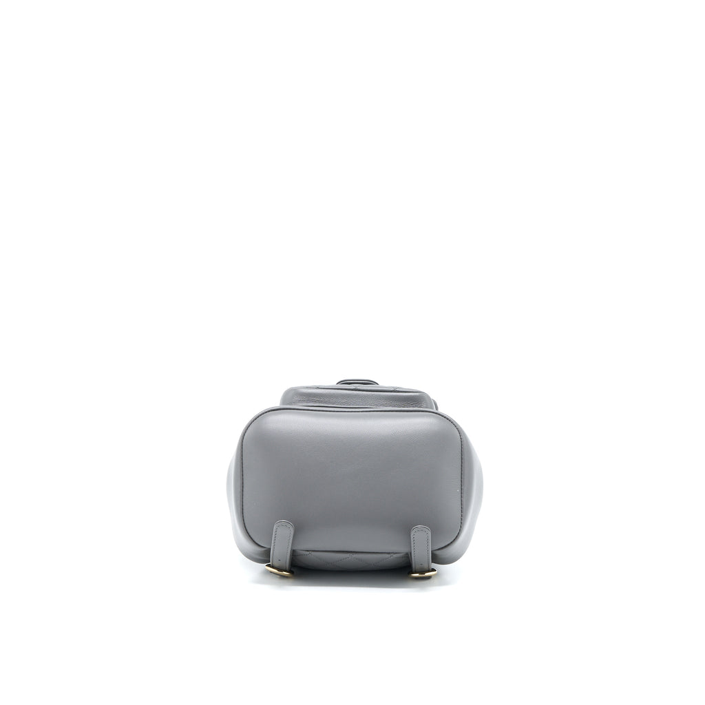 Chanel 22A Mimi Duma Backpack Lambskin Dark Grey L (Microchip)
