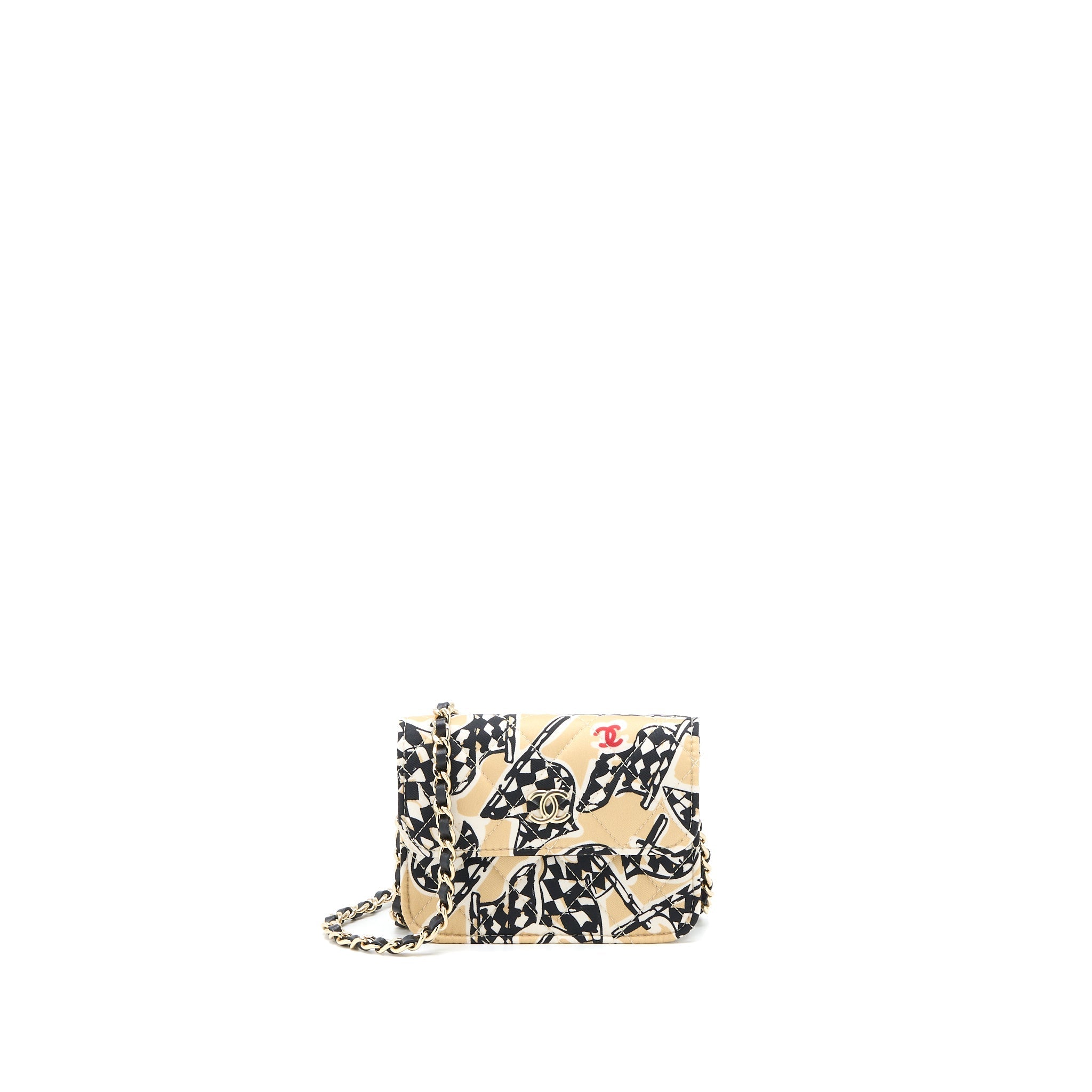 Chanel Mini Clutch With Chains Fabric Multicolour L (Microchip)