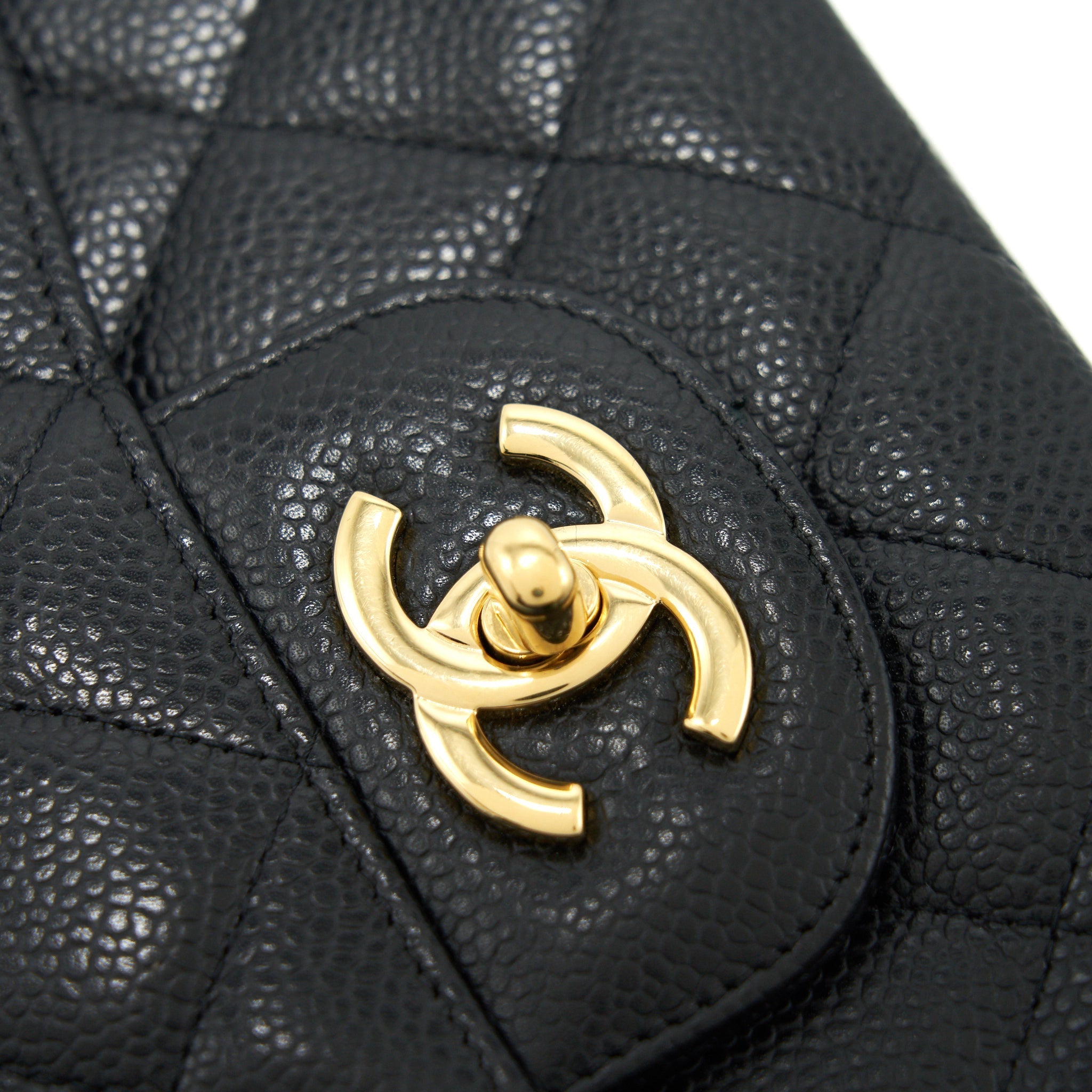 CHANEL CLASSIC JUMBO SINGLE FLAP BAG BLACK CAVIER