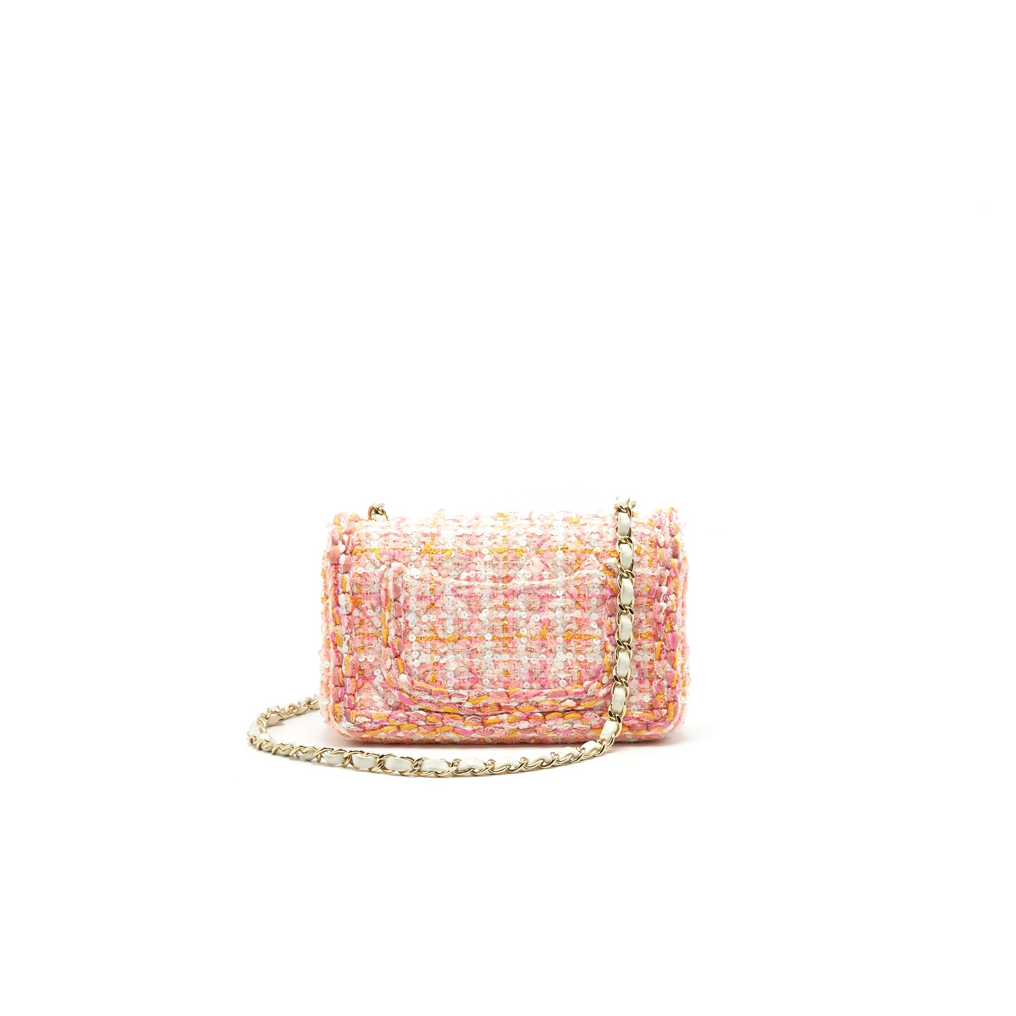 Chanel Tweeds and Fabric Mini Flap Bag Pink