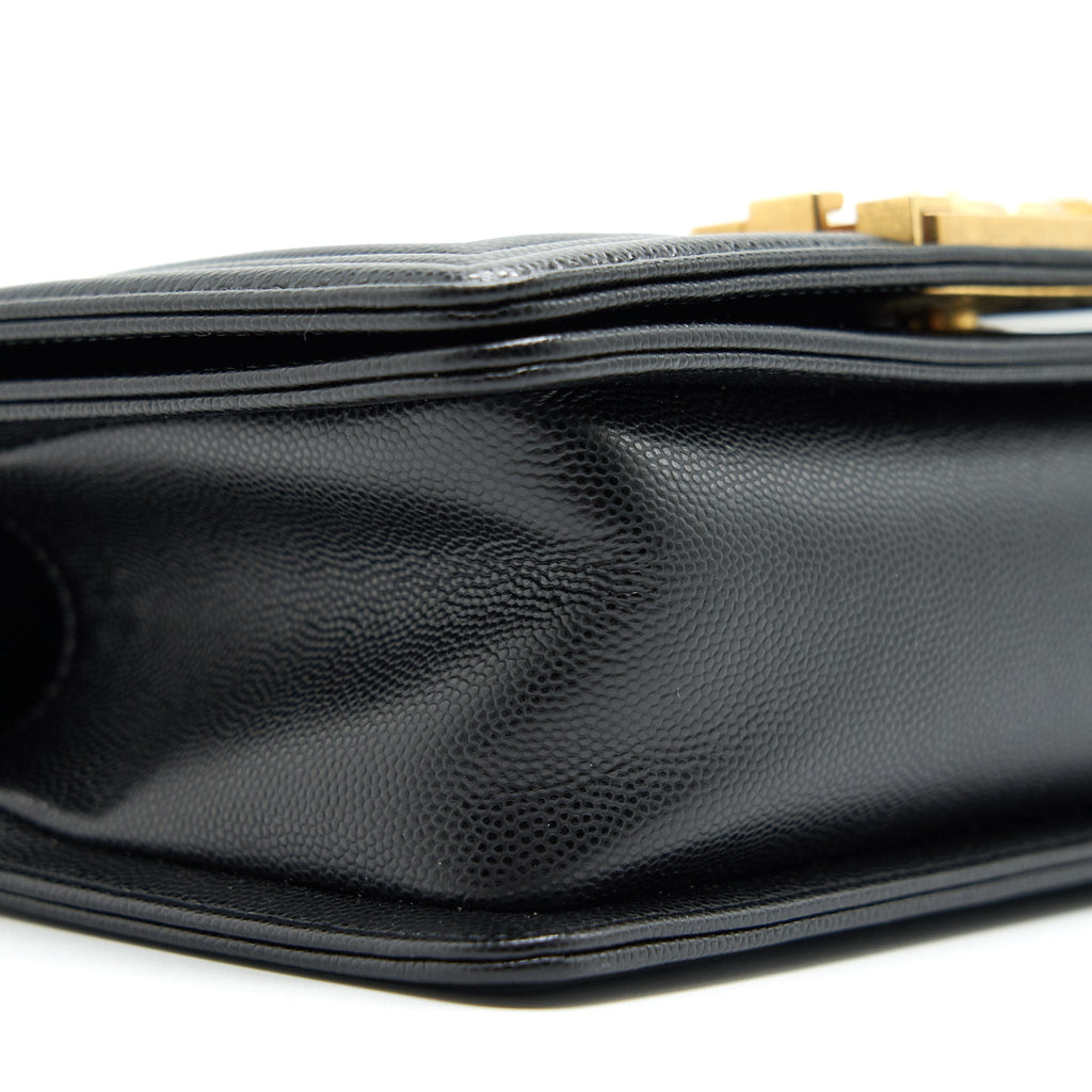 Chanel Small Boy Bag Caviar Black brushed  Year 2021 (microchip serial）