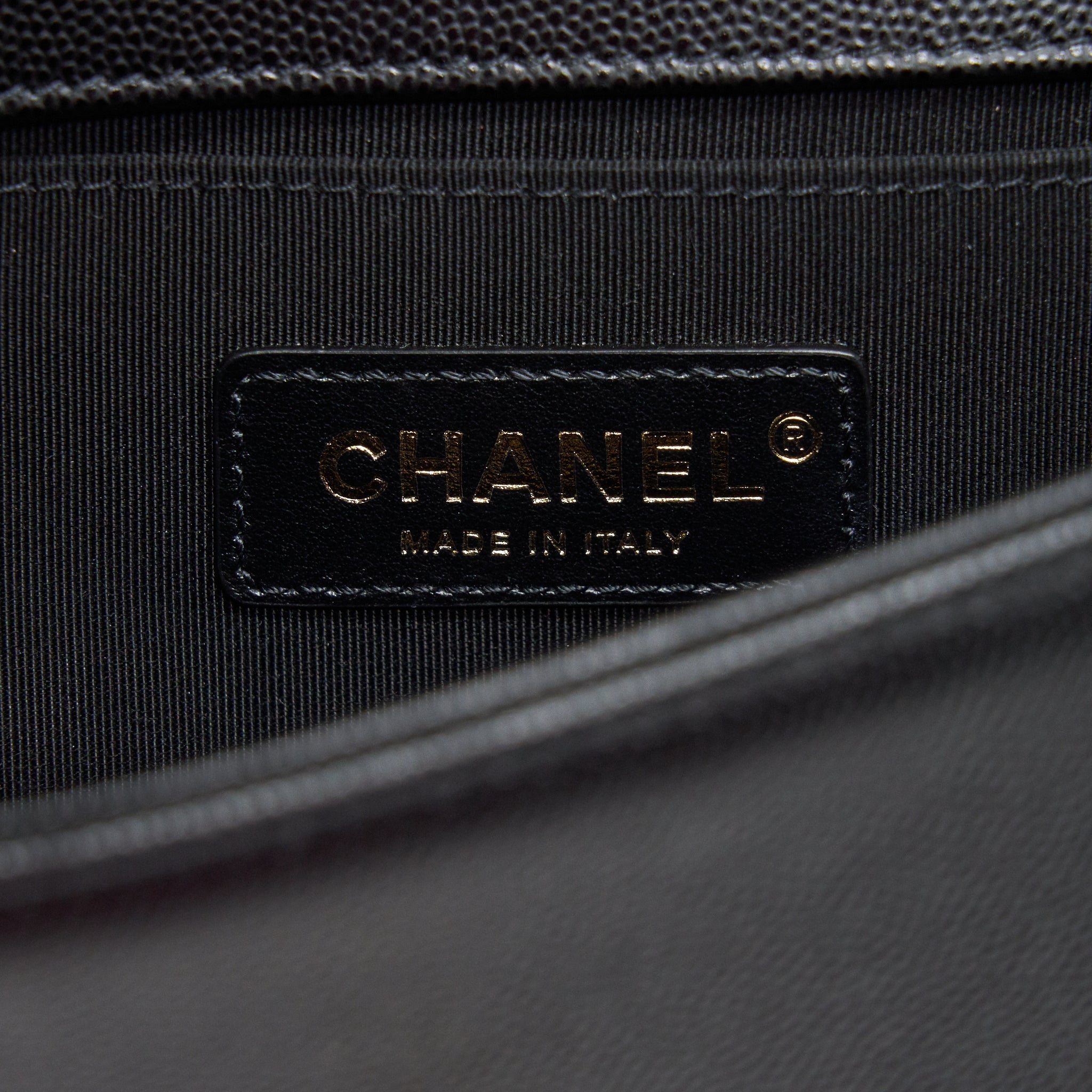 Chanel Small Boy Bag Caviar Black brushed  Year 2021 (microchip serial）