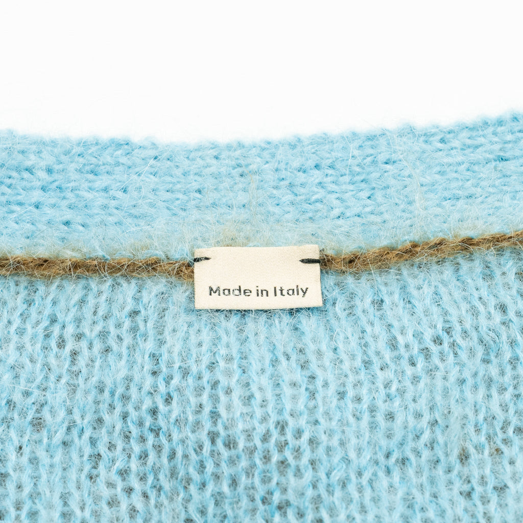 Gucci Size S Reversible GG igan Mohair/Polyamide/Wool Light Blue/Brown