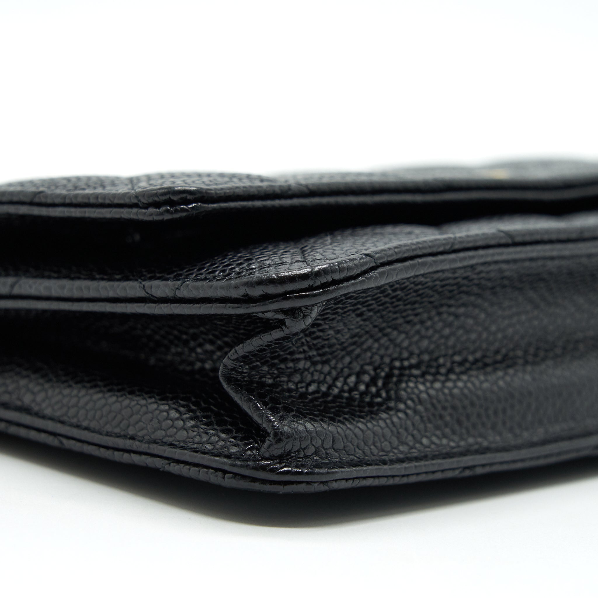 Chanel Caviar Wallet On Chain Black