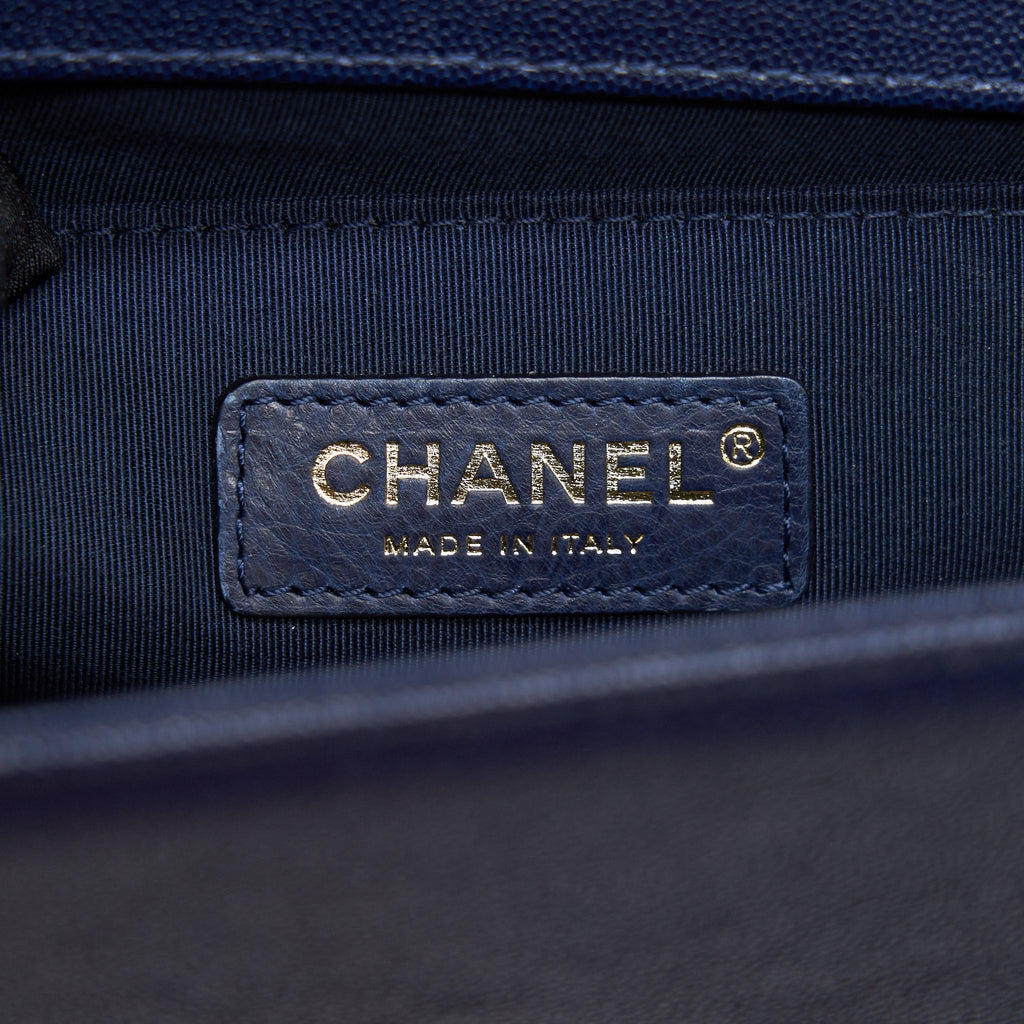 Chanel Boy Chanel Old Medium Caviar Navy with