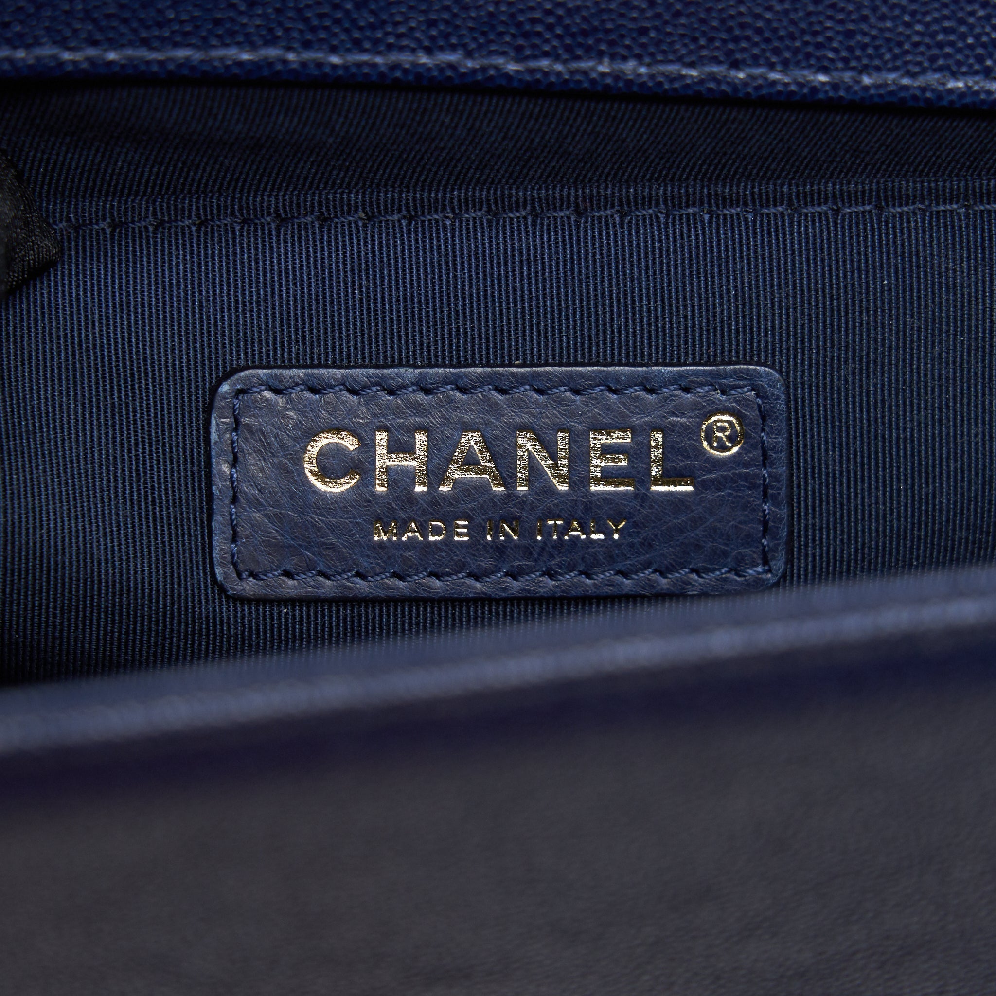 Chanel Boy Chanel Old Medium Caviar Navy with