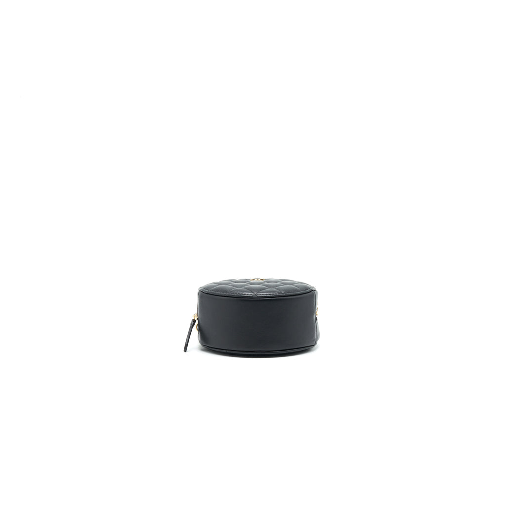 Chanel Round Clutch with Chain Black Brushed