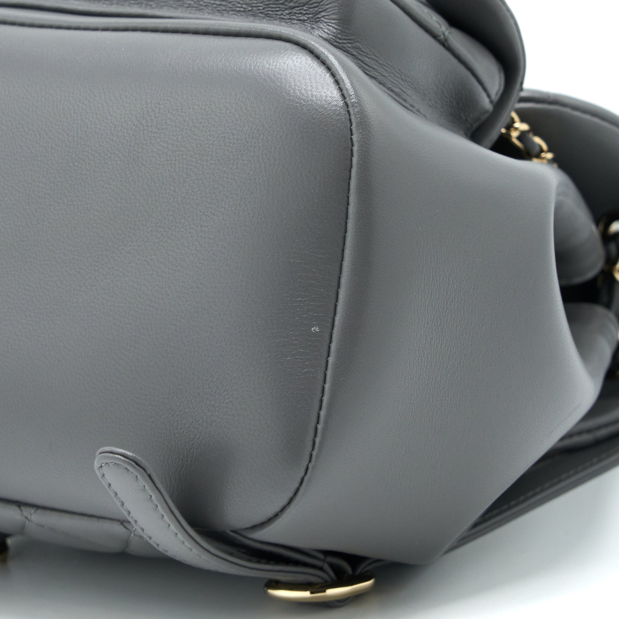 Chanel 22A Mimi Duma Backpack Lambskin Dark Grey L (Microchip)
